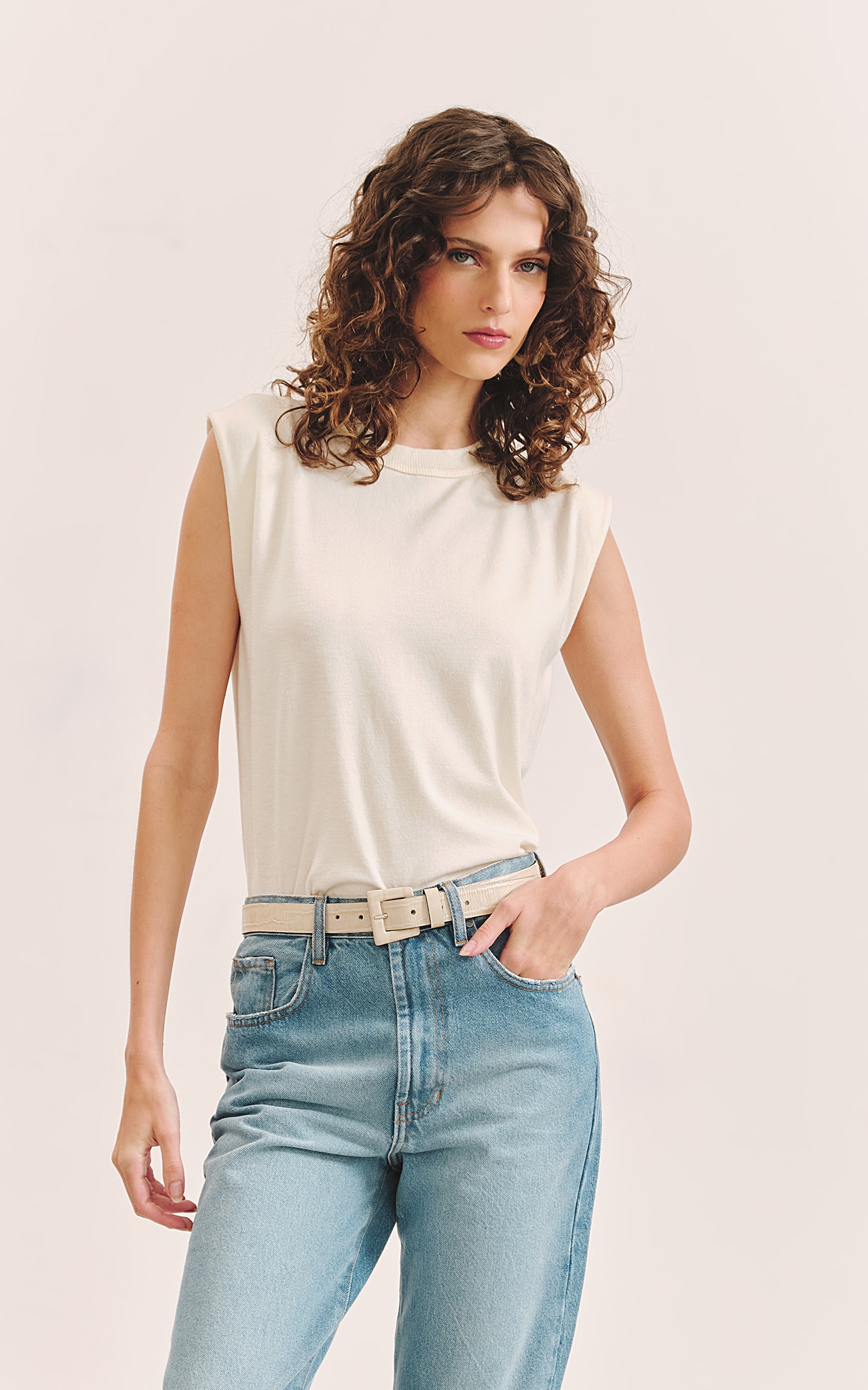Blusa Tricot Gola Off White