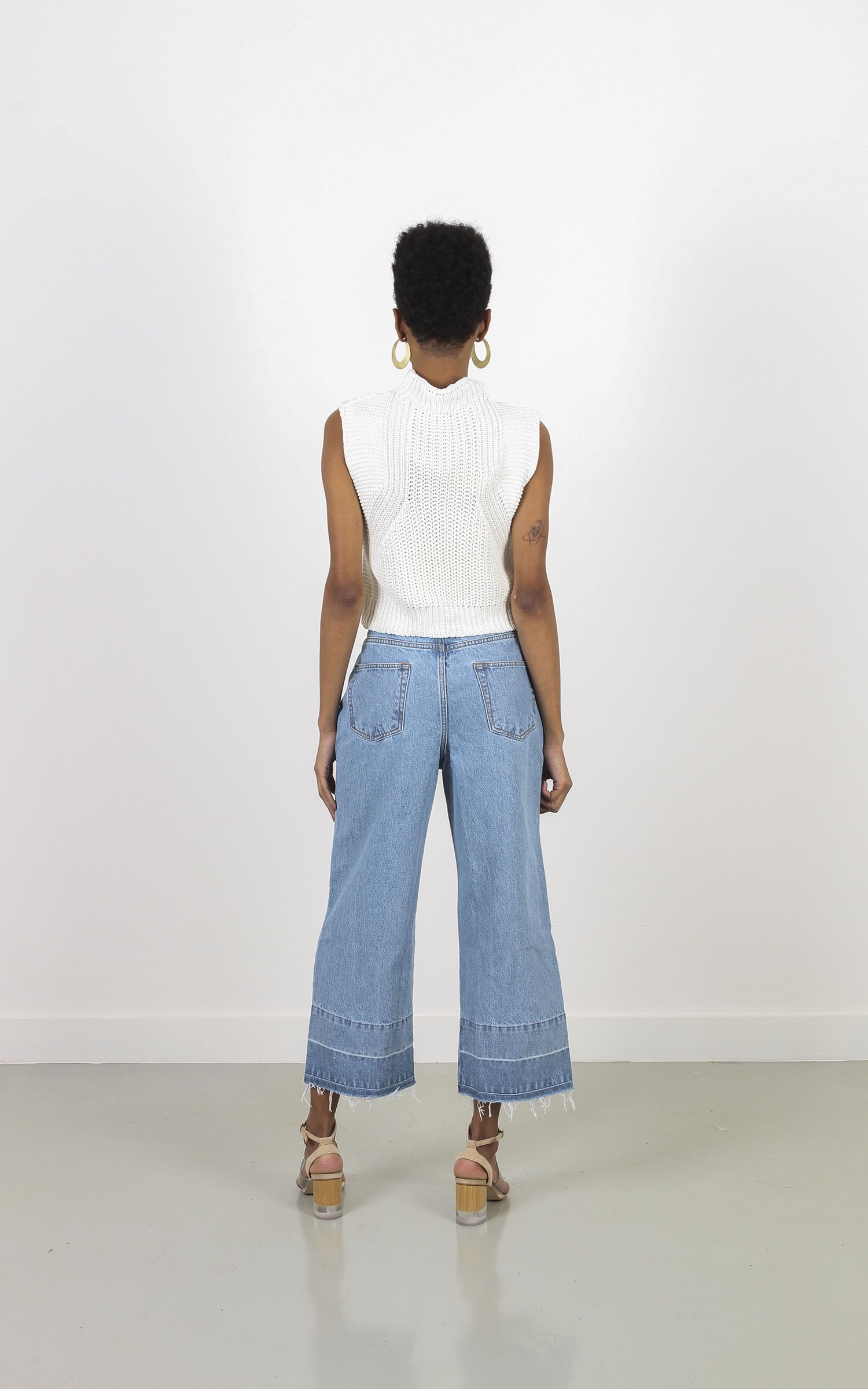 Blusa Tricot Gola Off White