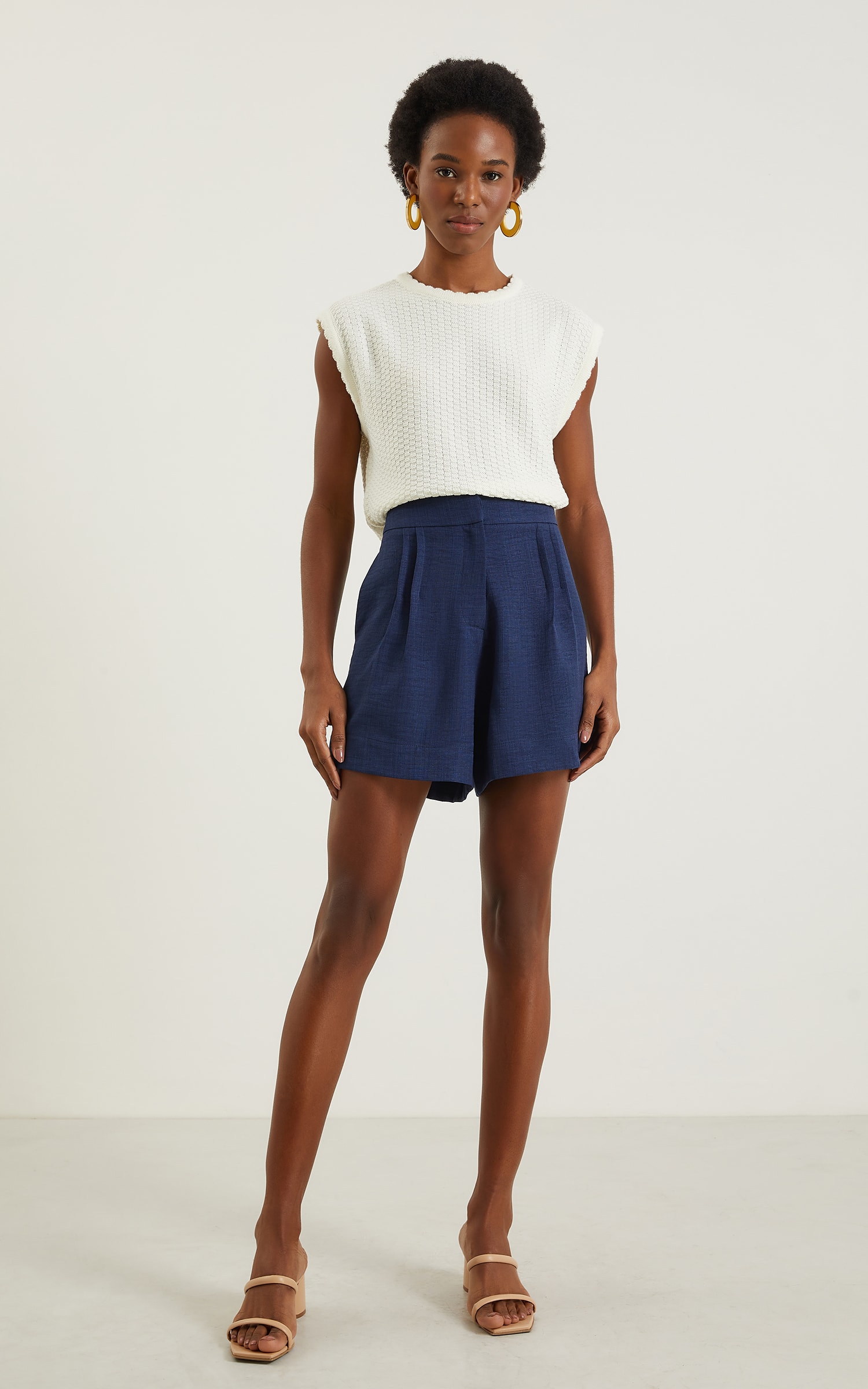 Blusa Tricot Gola Ondas Off White