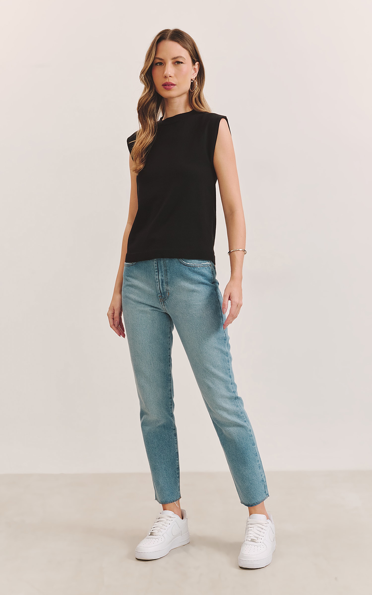 Blusa Tricot Gola Preto