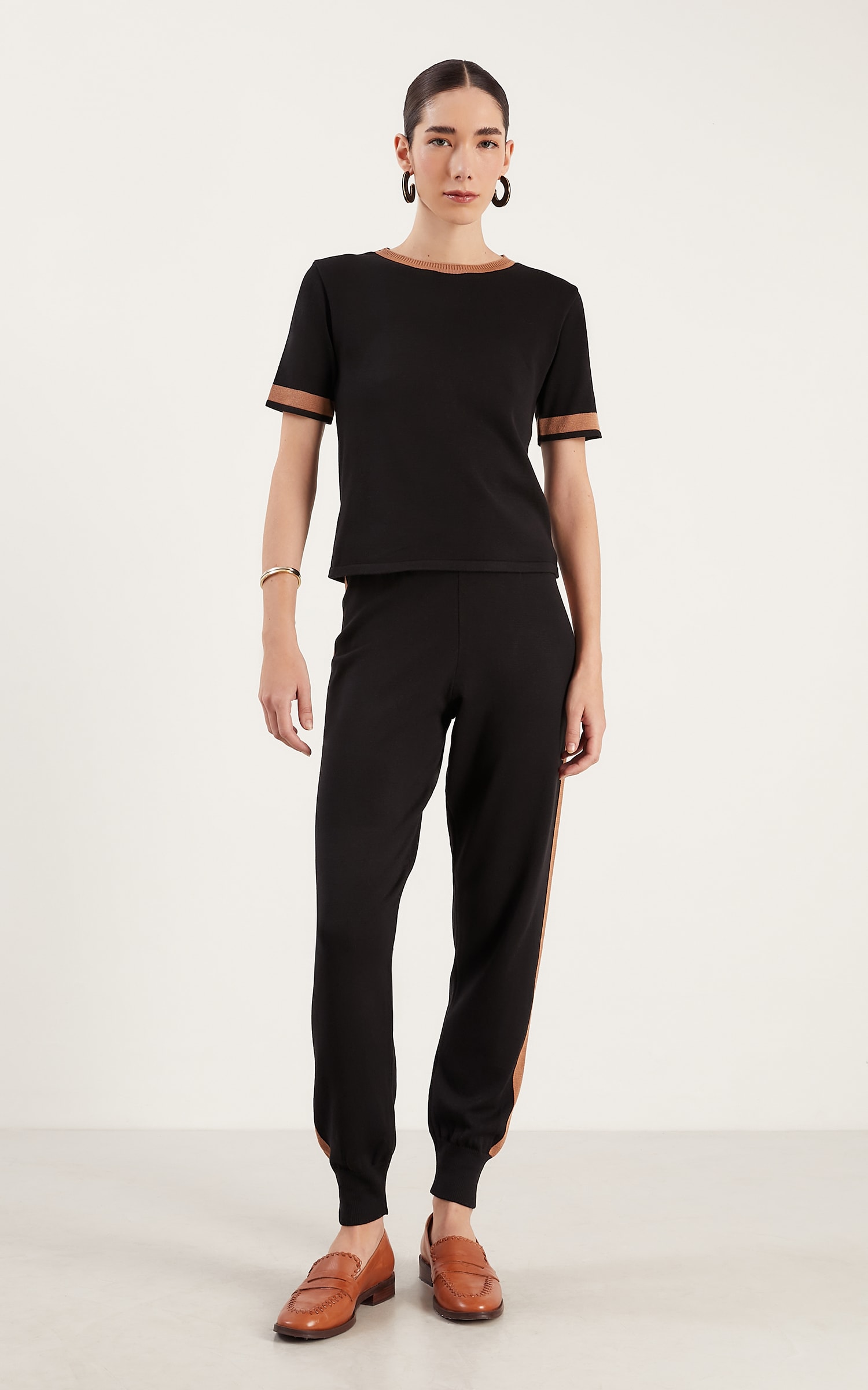 Blusa Tricot Listra Preto