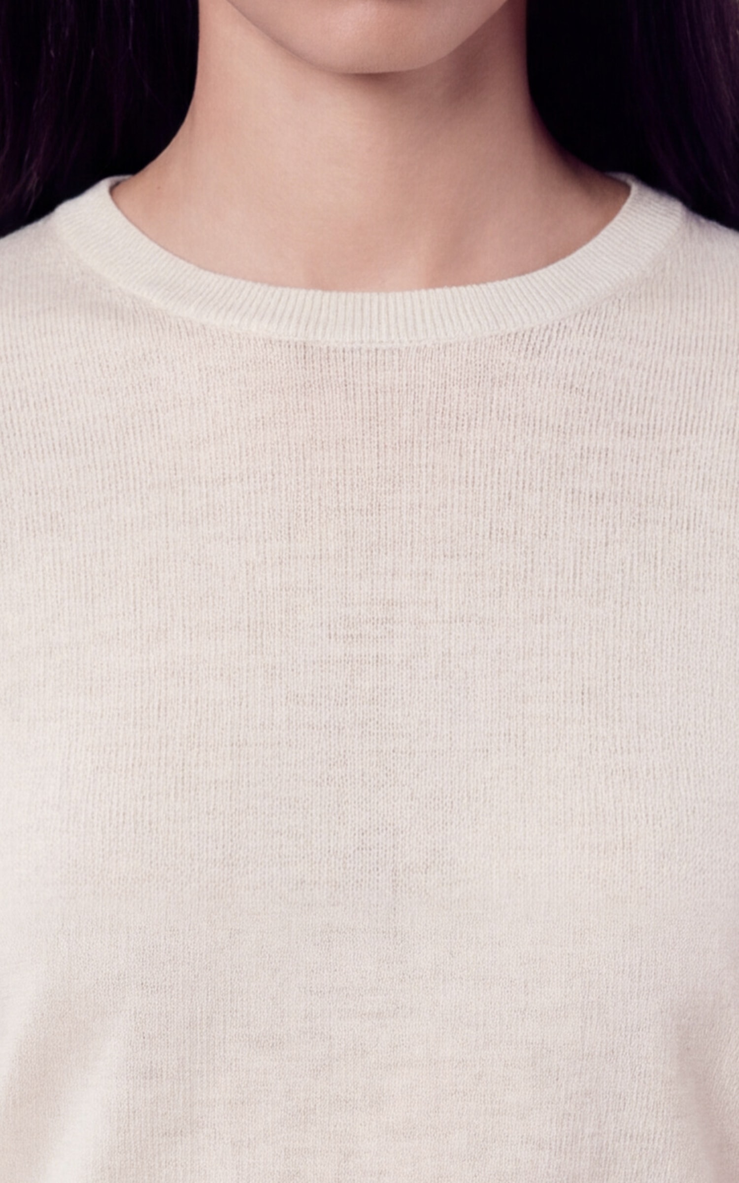 Blusa Tricot Manga Longa Areia