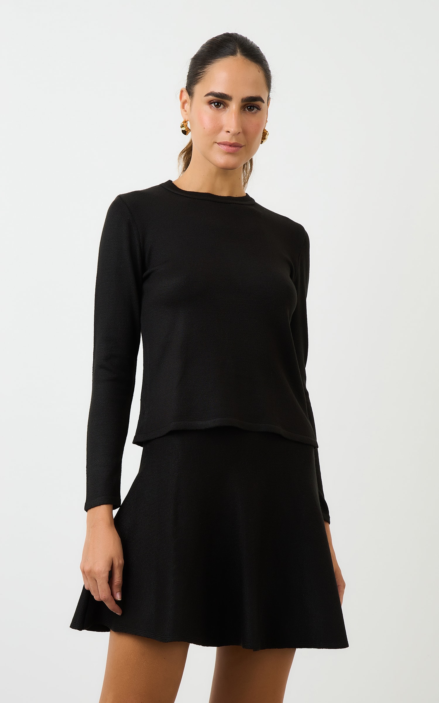 Blusa Tricot Manga Longa Preto