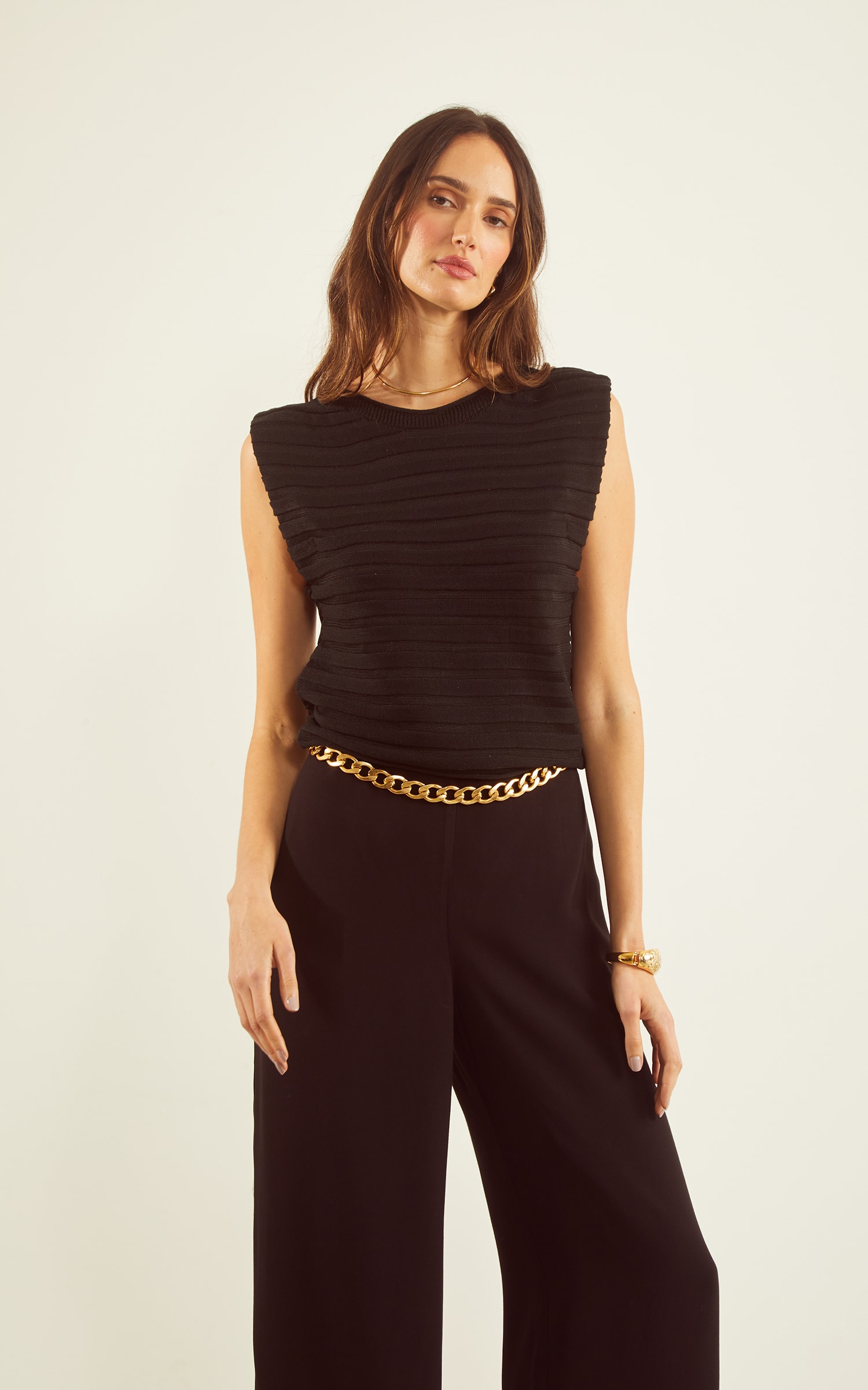 Blusa Tricot Muscle Tee Preto