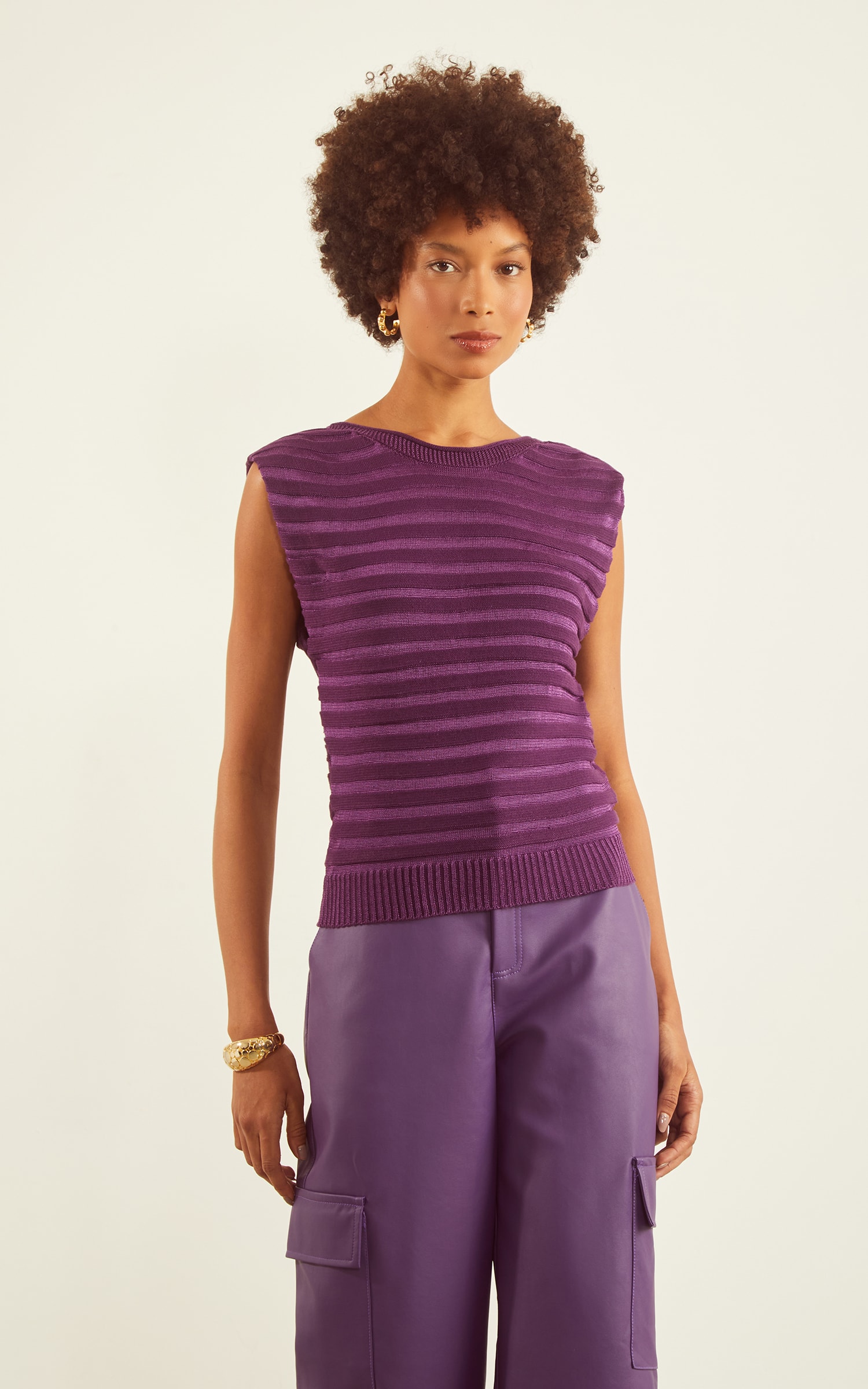 Blusa Tricot Muscle Tee Uva