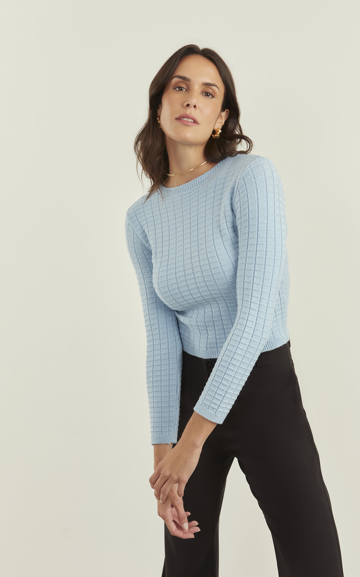 Blusa Tricot New Look Azul Claro