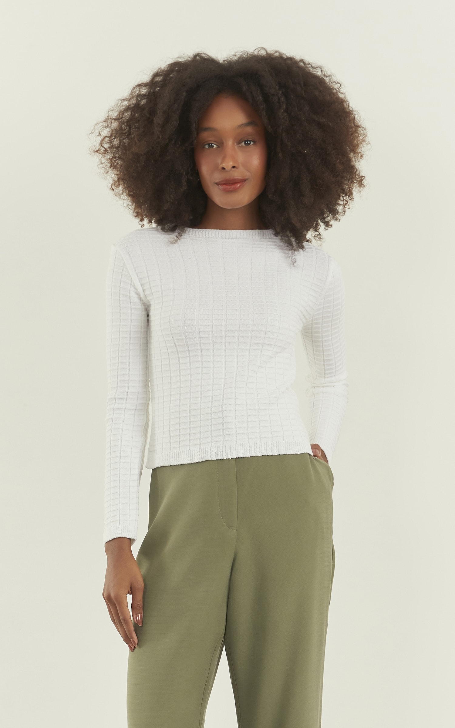 Blusa Tricot New Look Off White