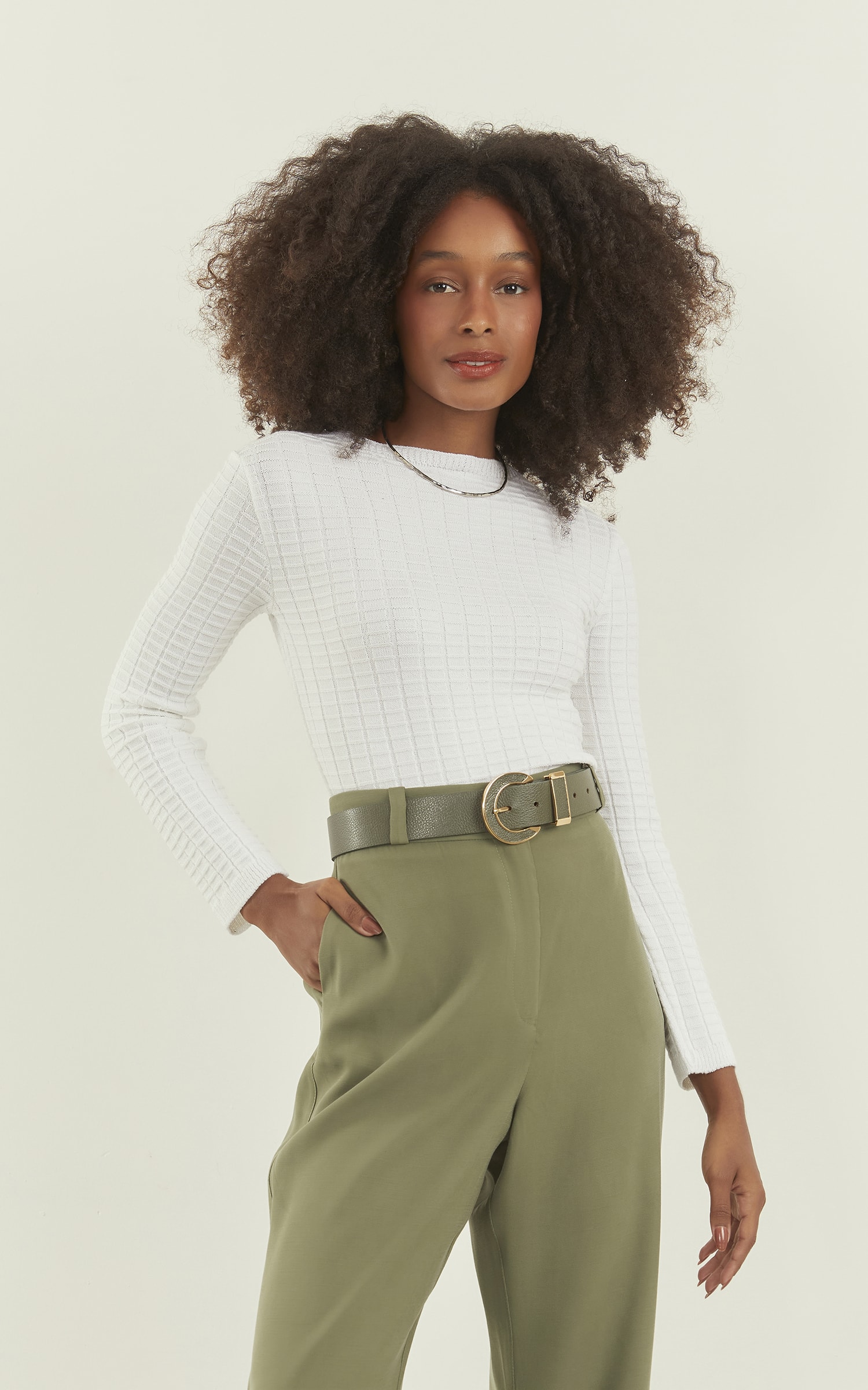 Blusa Tricot New Look Off White