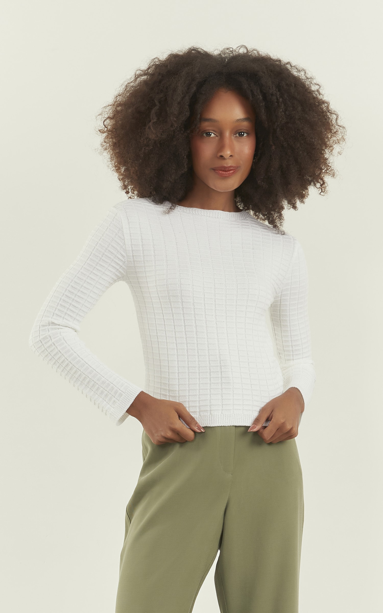Blusa Tricot New Look Off White