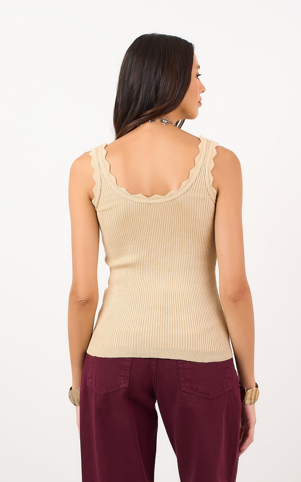Blusa Tricot Ondas Areia
