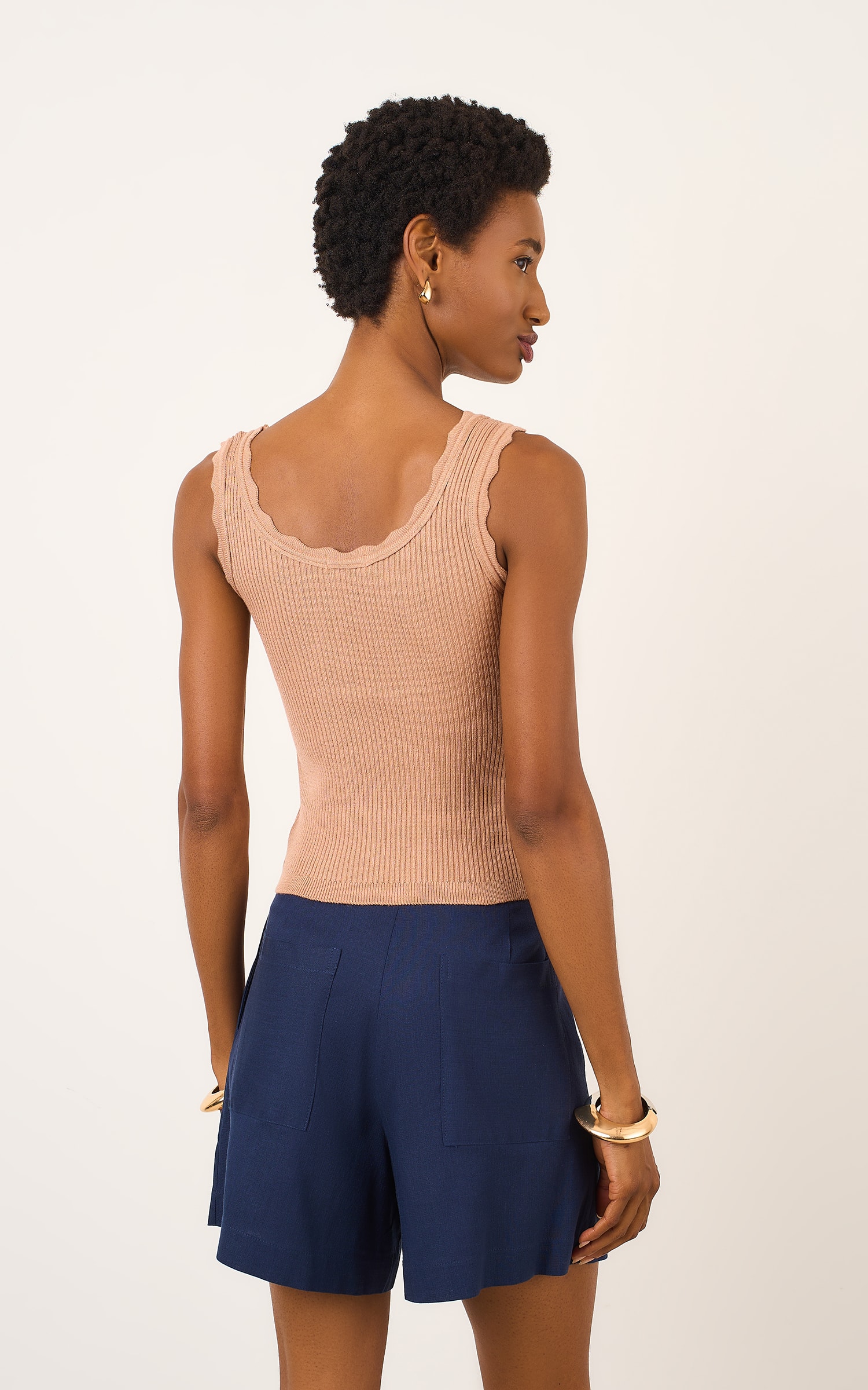 Blusa Tricot Ondas Caqui