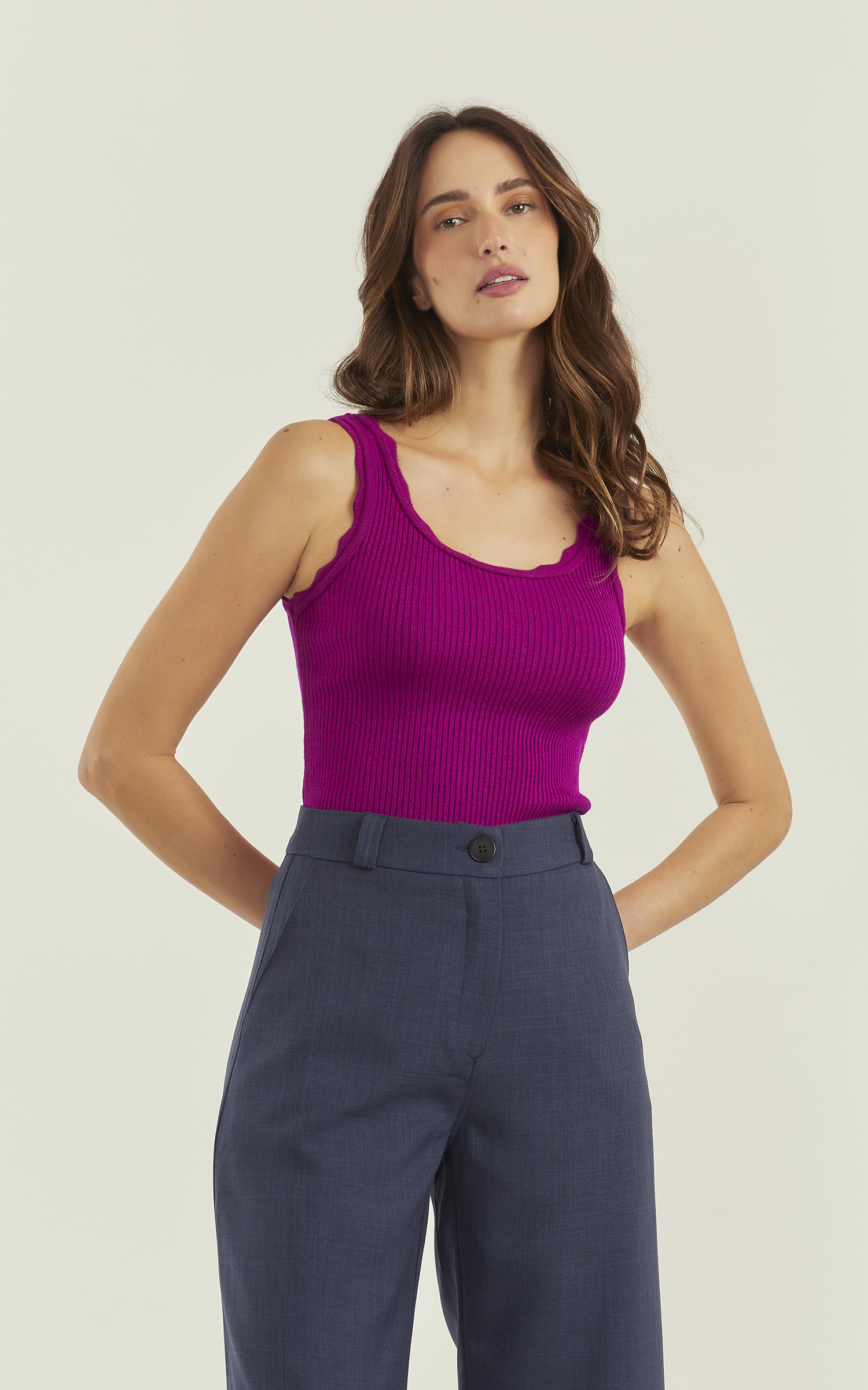 Blusa Tricot Ondas Fúcsia