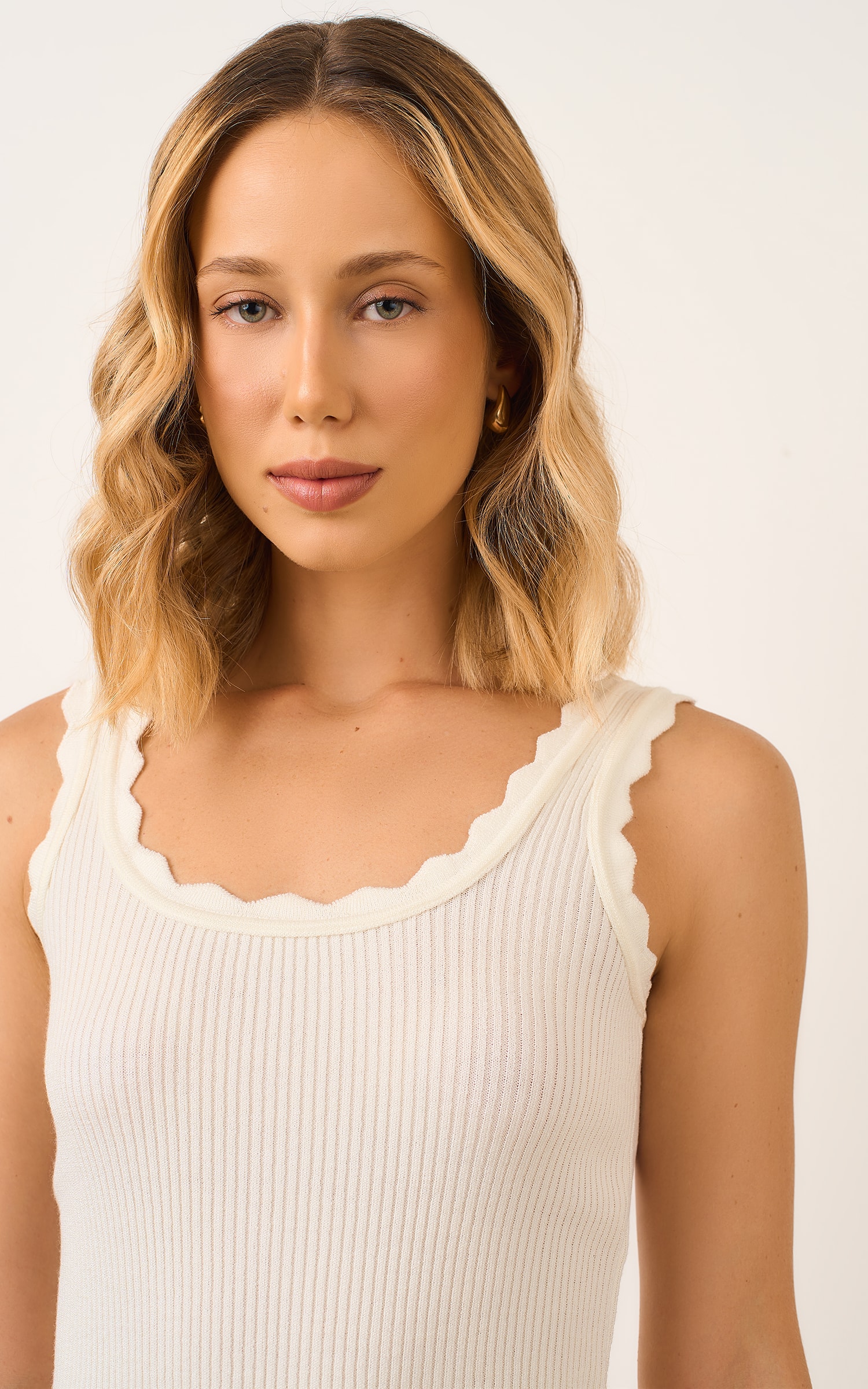 Blusa Tricot Ondas Off White