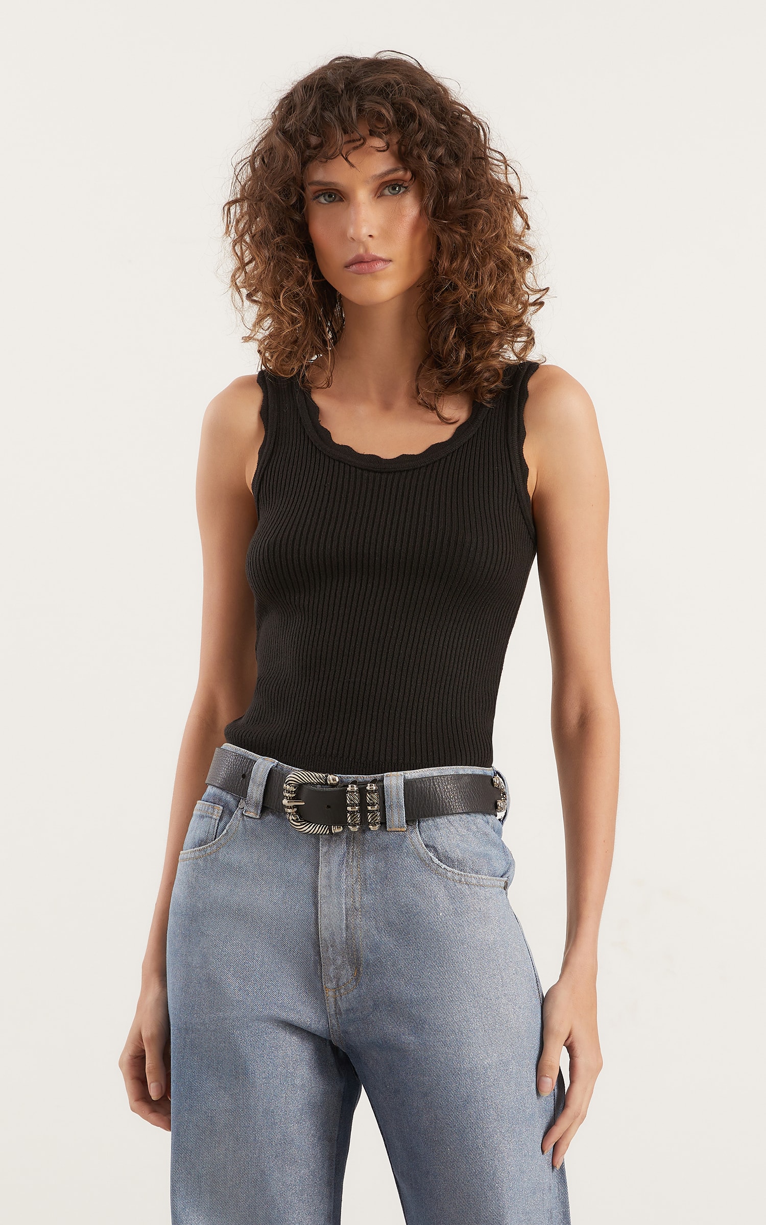 Blusa Tricot Ondas Preto