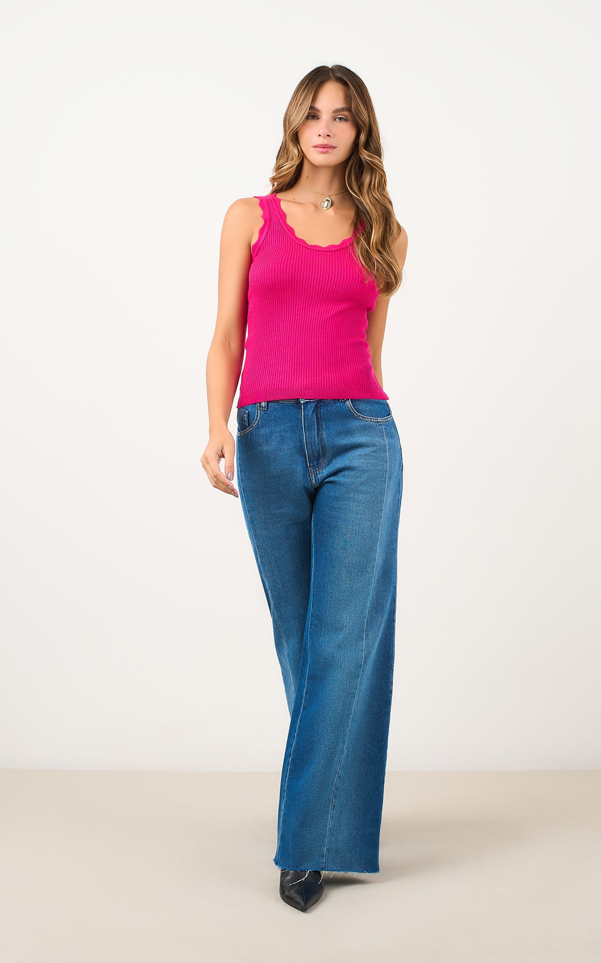 Blusa Tricot Ondas Rosa