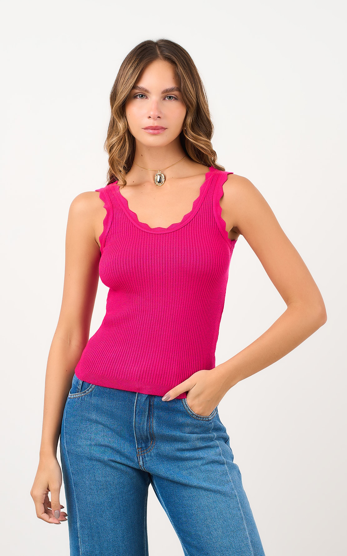 Blusa Tricot Ondas Rosa