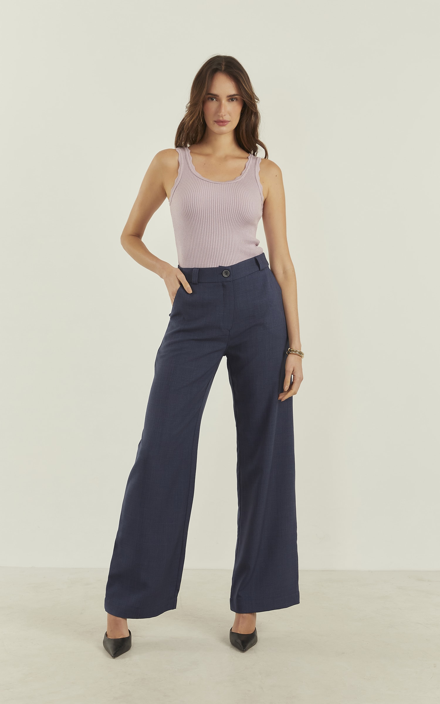 Blusa Tricot Ondas Uva