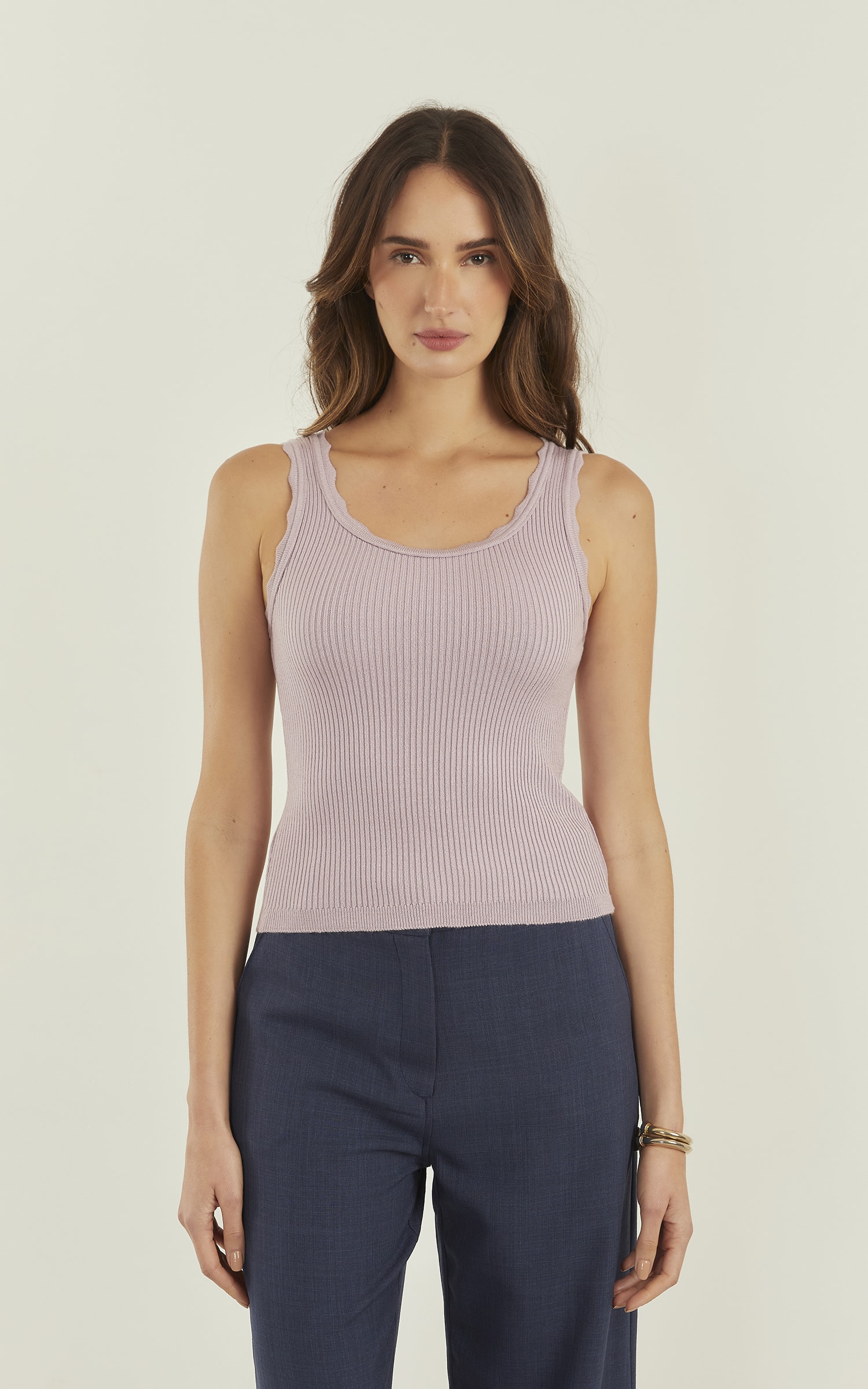Blusa Tricot Ondas Uva