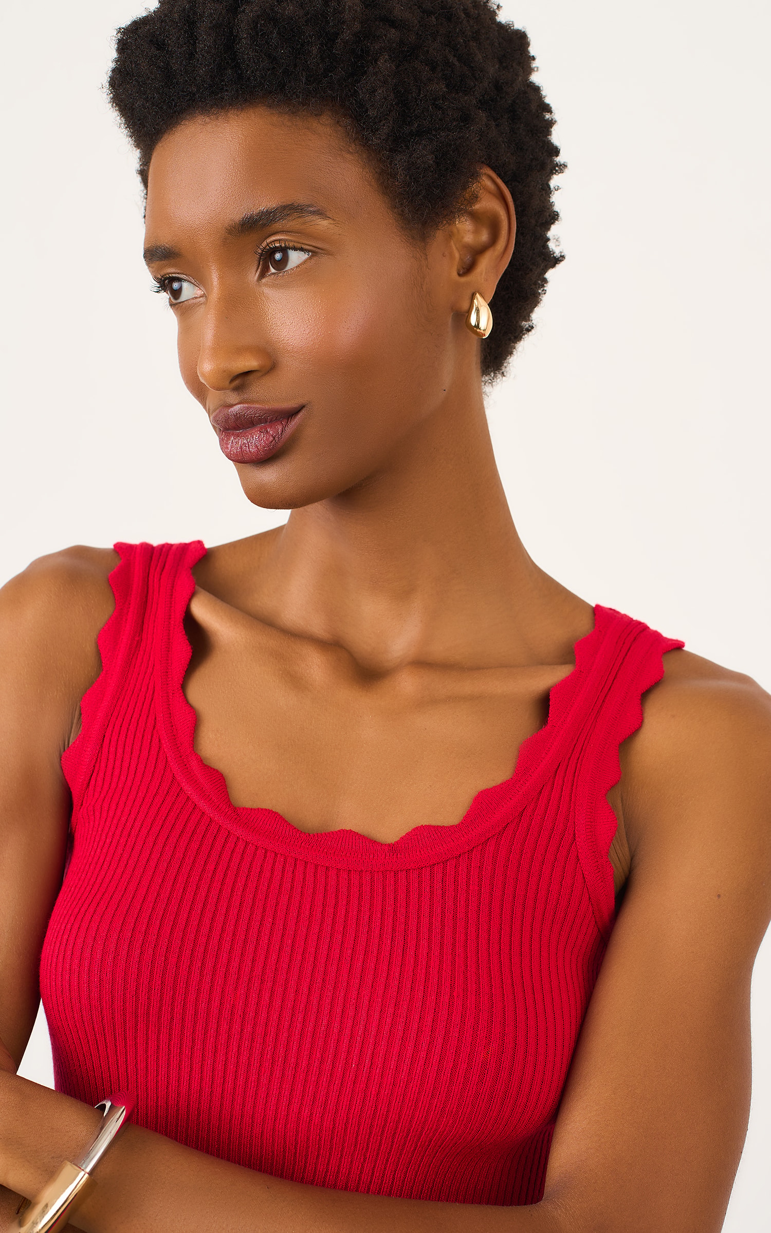 Blusa Tricot Ondas Vermelho