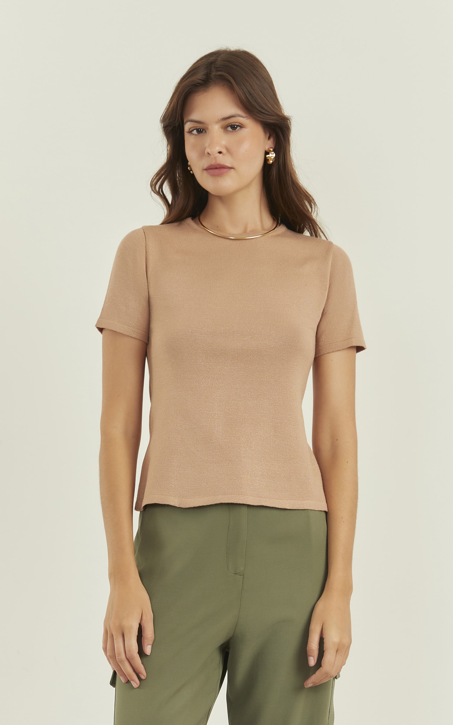 Blusa Tricot Origem New Amêndoa
