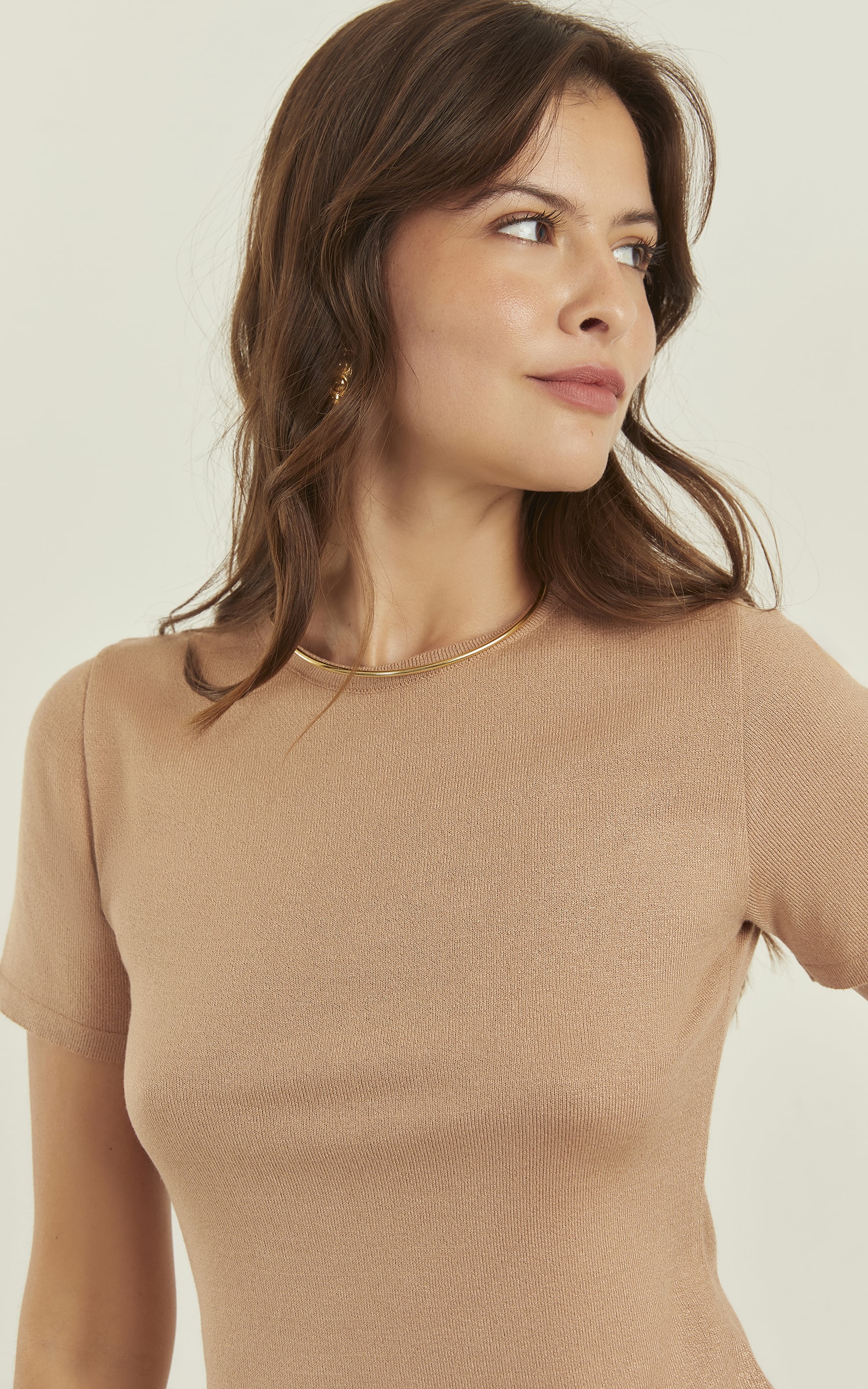 Blusa Tricot Origem New Amêndoa