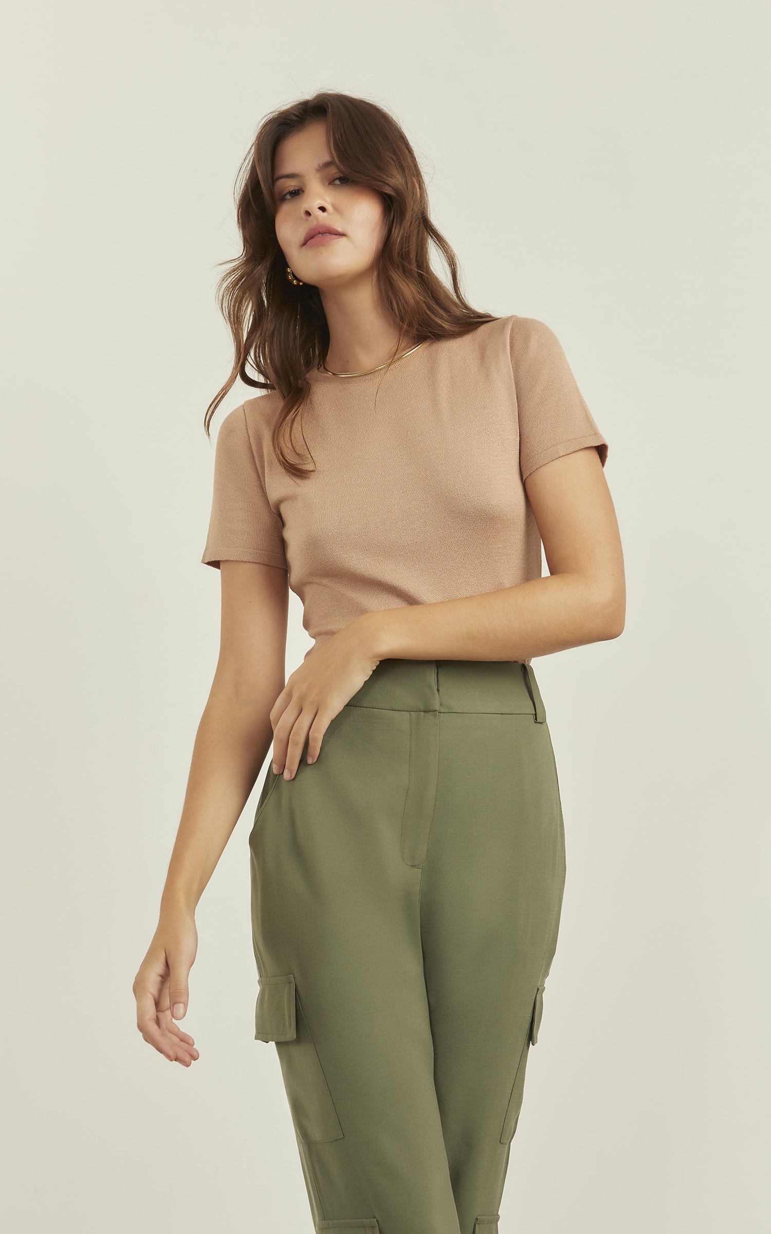 Blusa Tricot Origem New Amêndoa