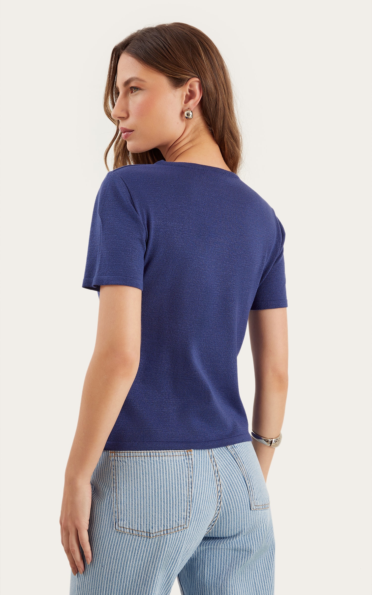 Blusa Tricot Origem New Azul Denim