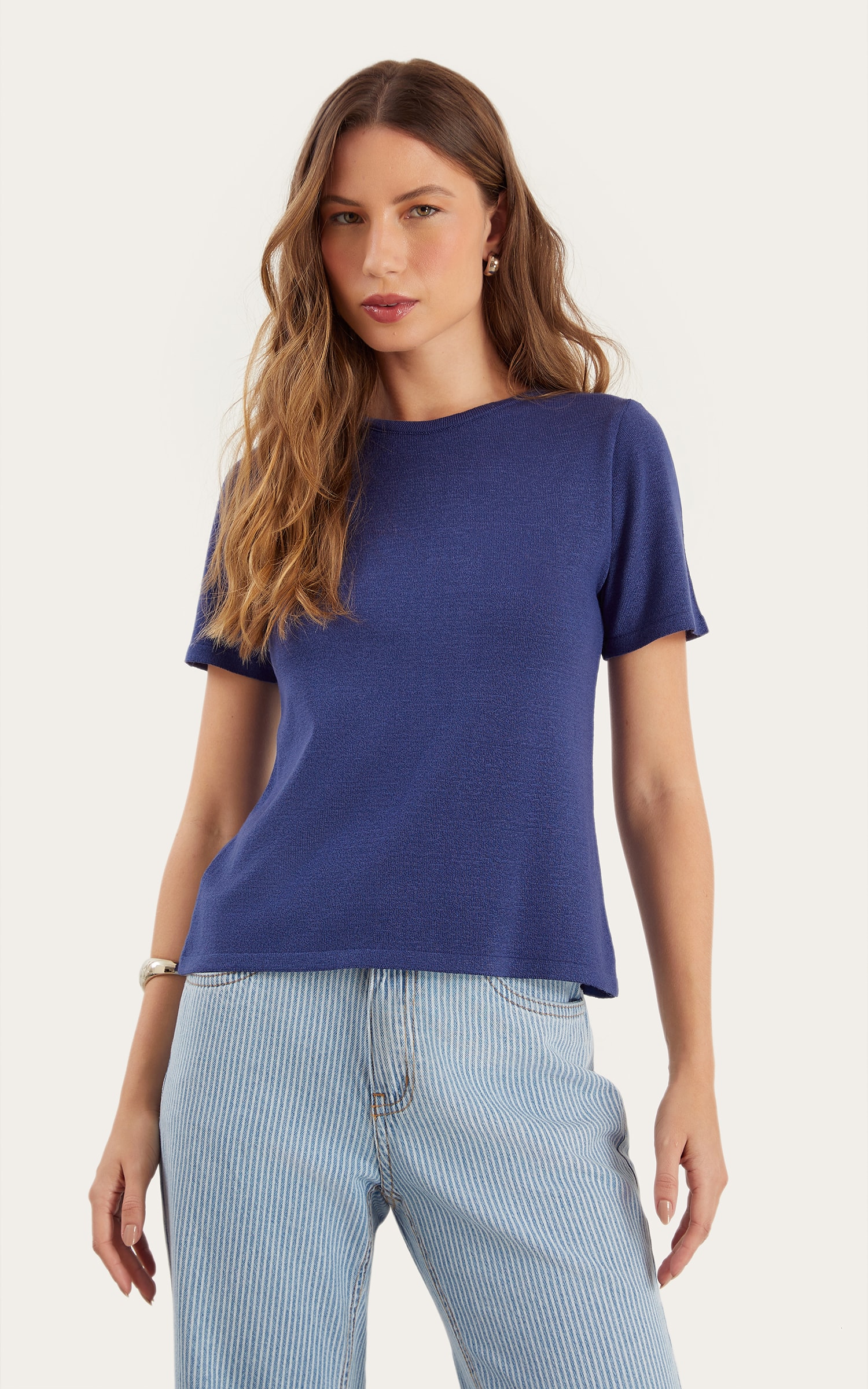 Blusa Tricot Origem New Azul Denim