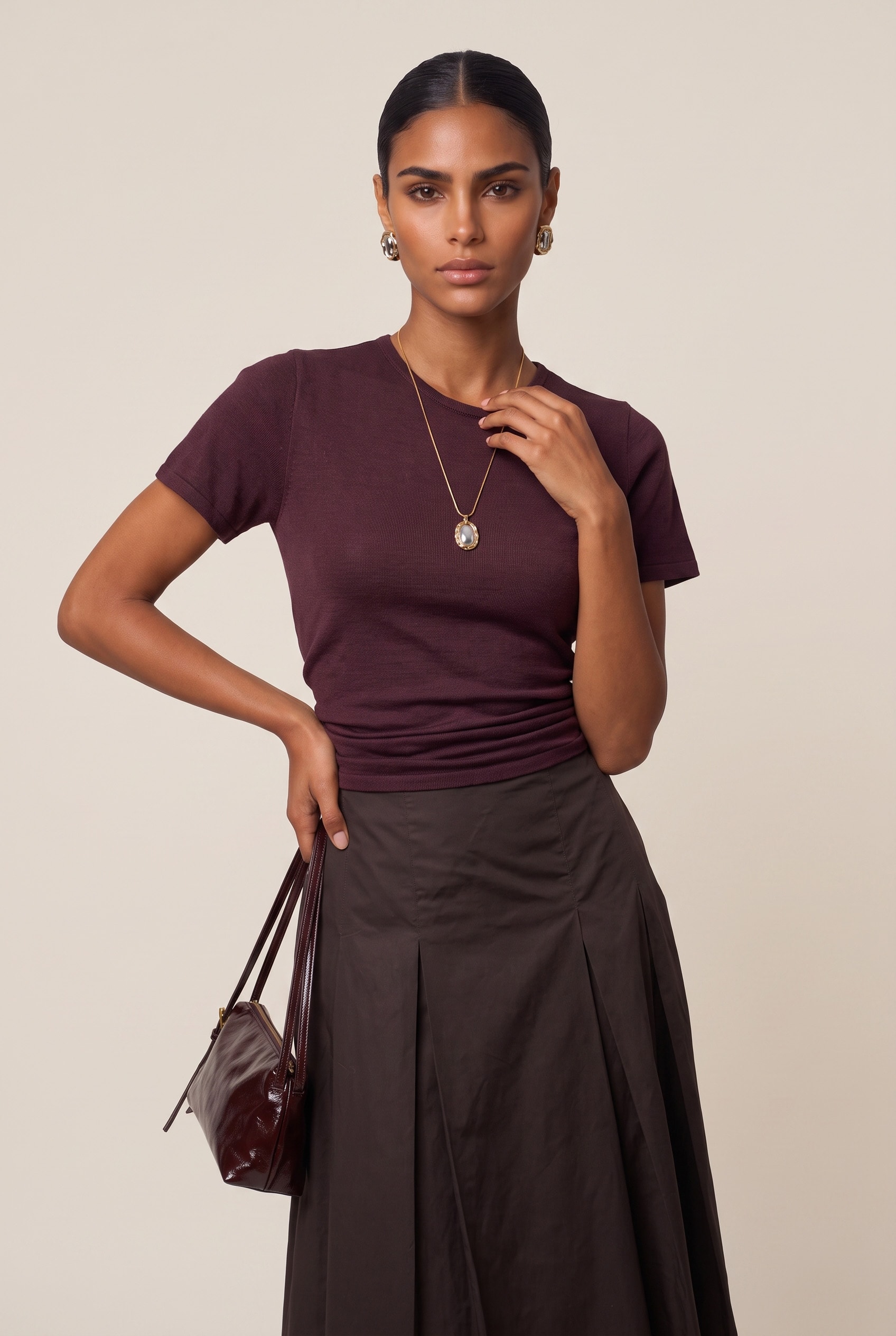 Blusa Tricot Origem New Bordeaux
