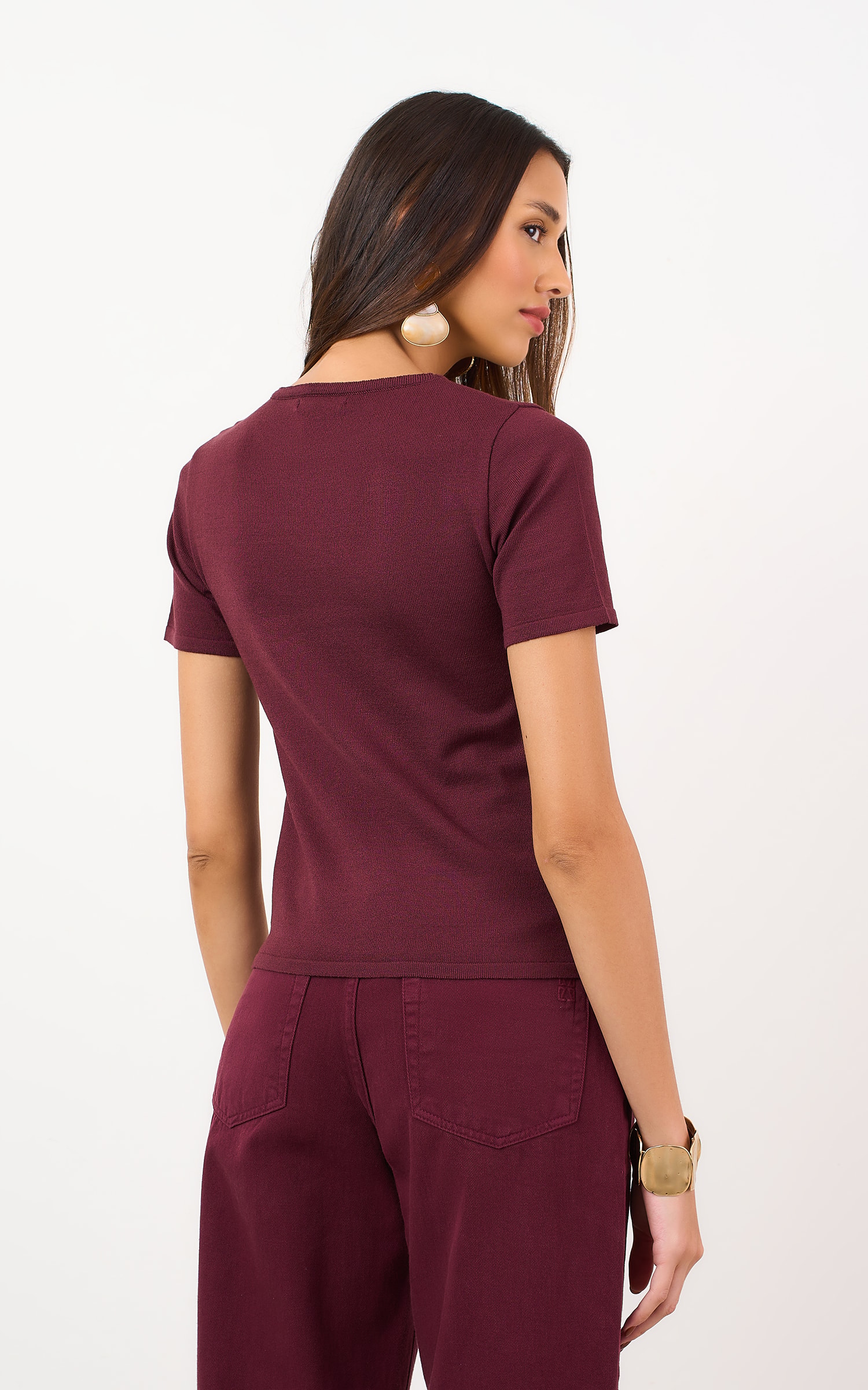 Blusa Tricot Origem New Burgundy