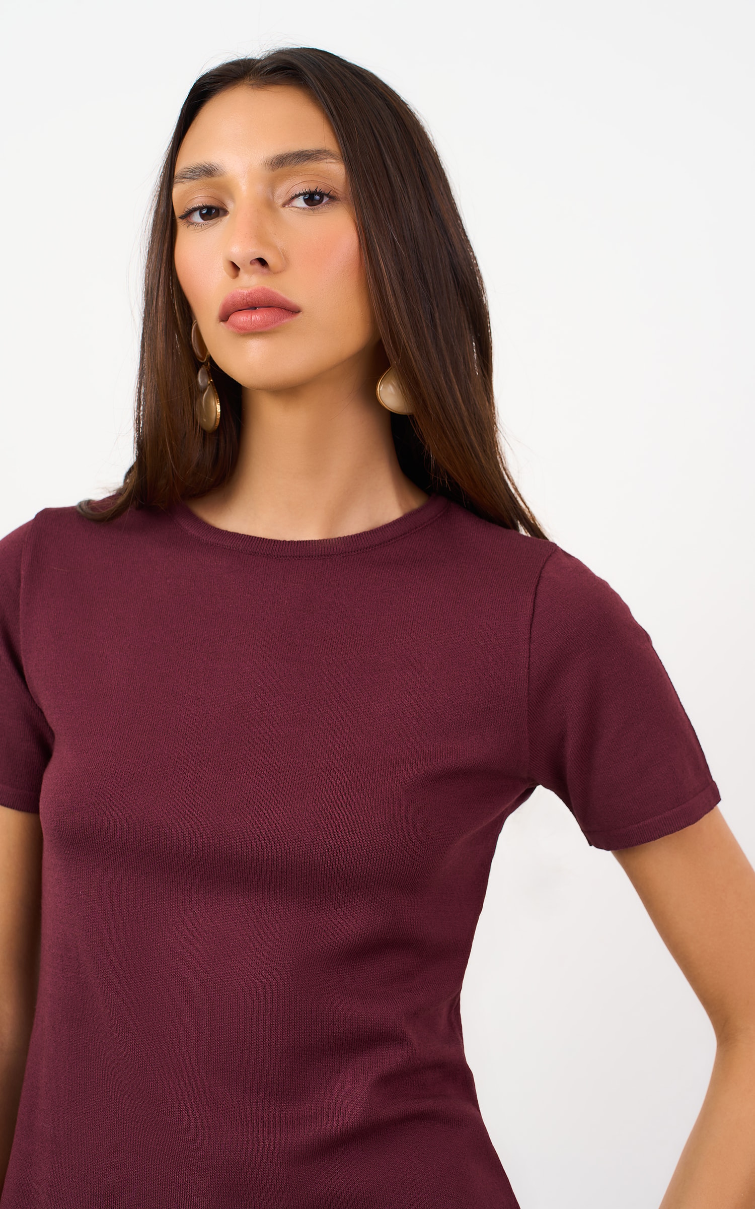 Blusa Tricot Origem New Burgundy