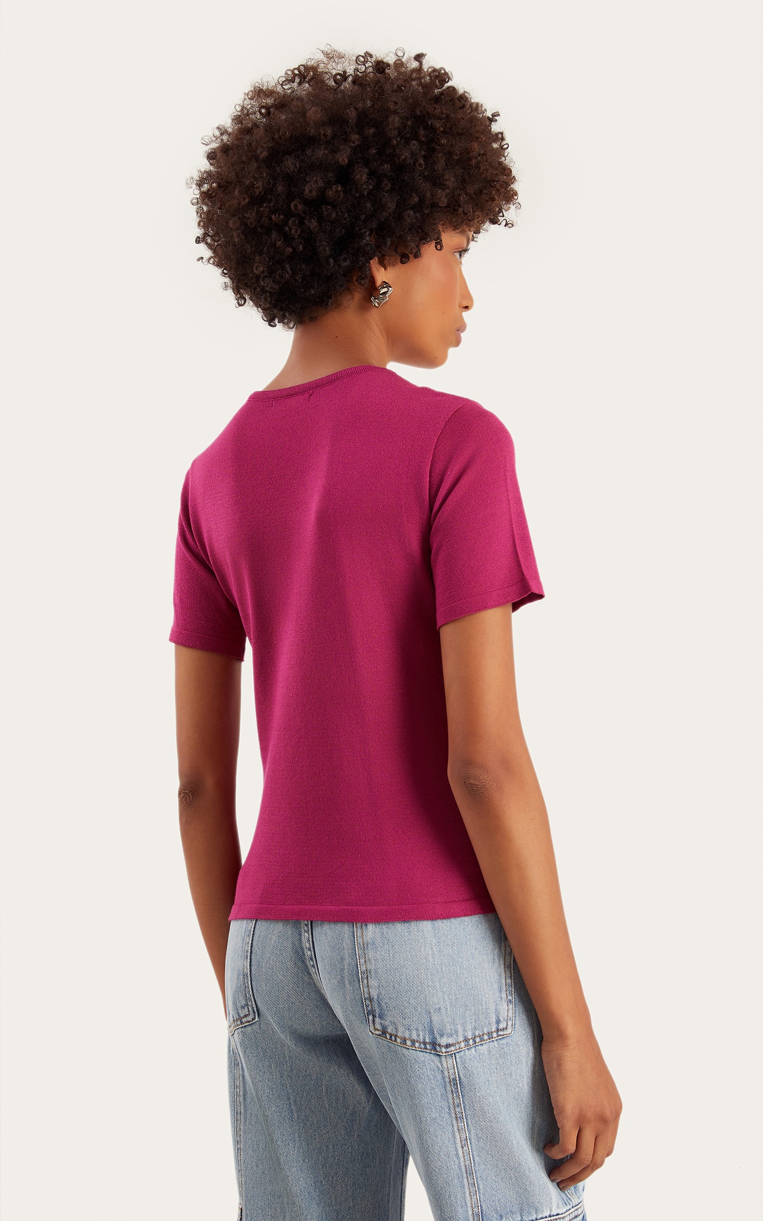 Blusa Tricot Origem New Fucsia