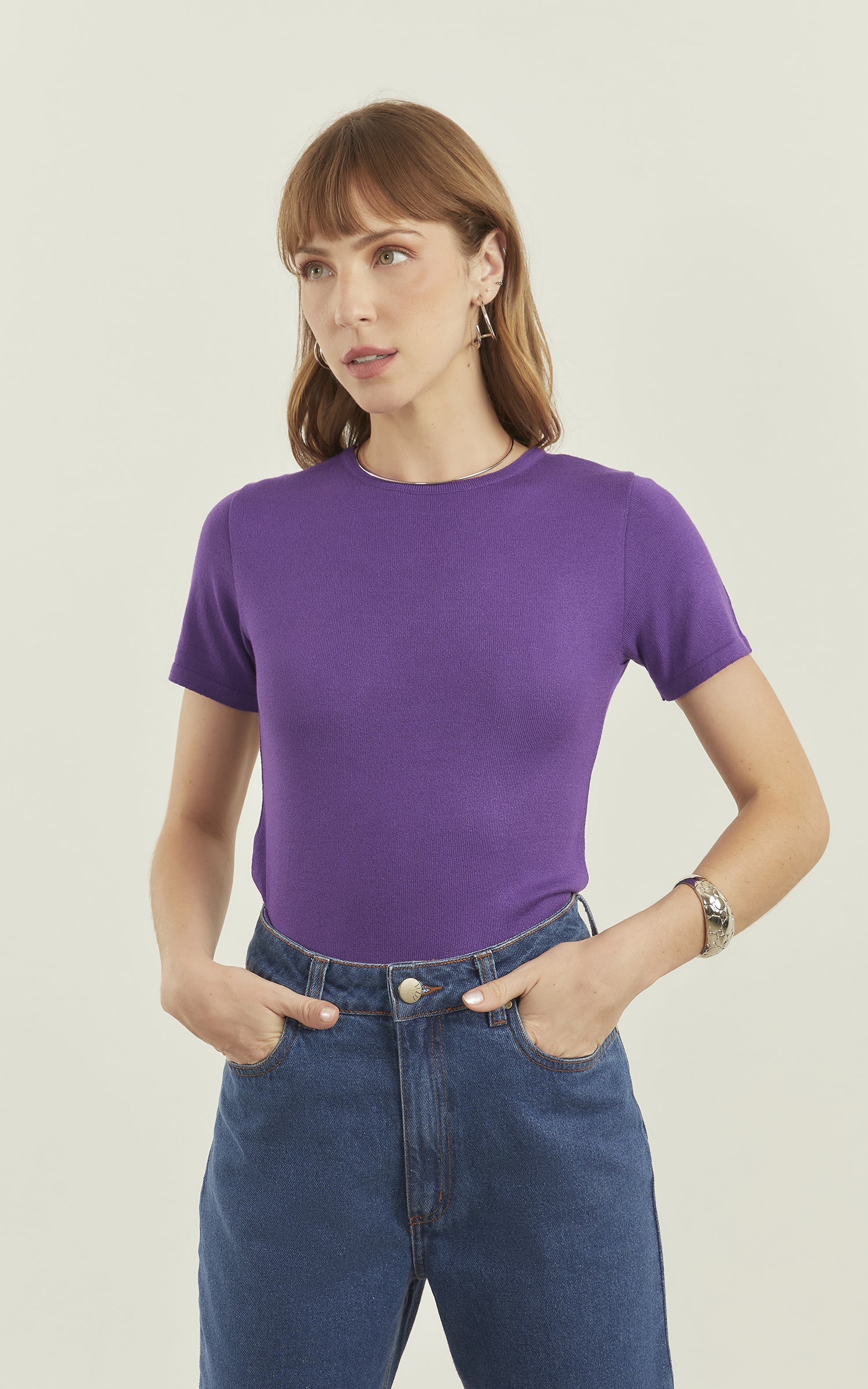 Blusa Tricot Origem New Roxo