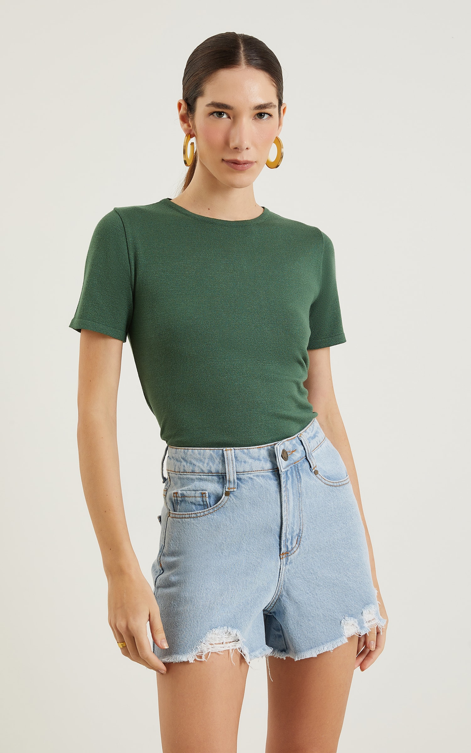 Blusa Tricot Origem New Verde Militar