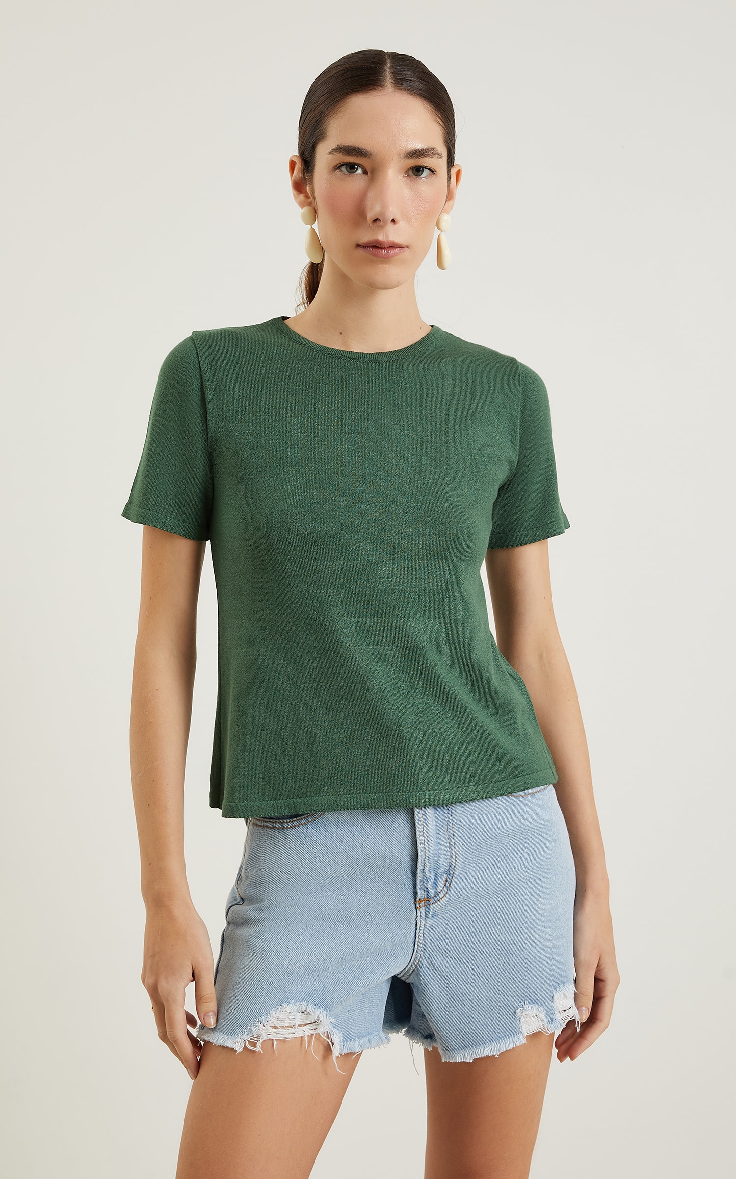 Blusa Tricot Origem New Verde Militar