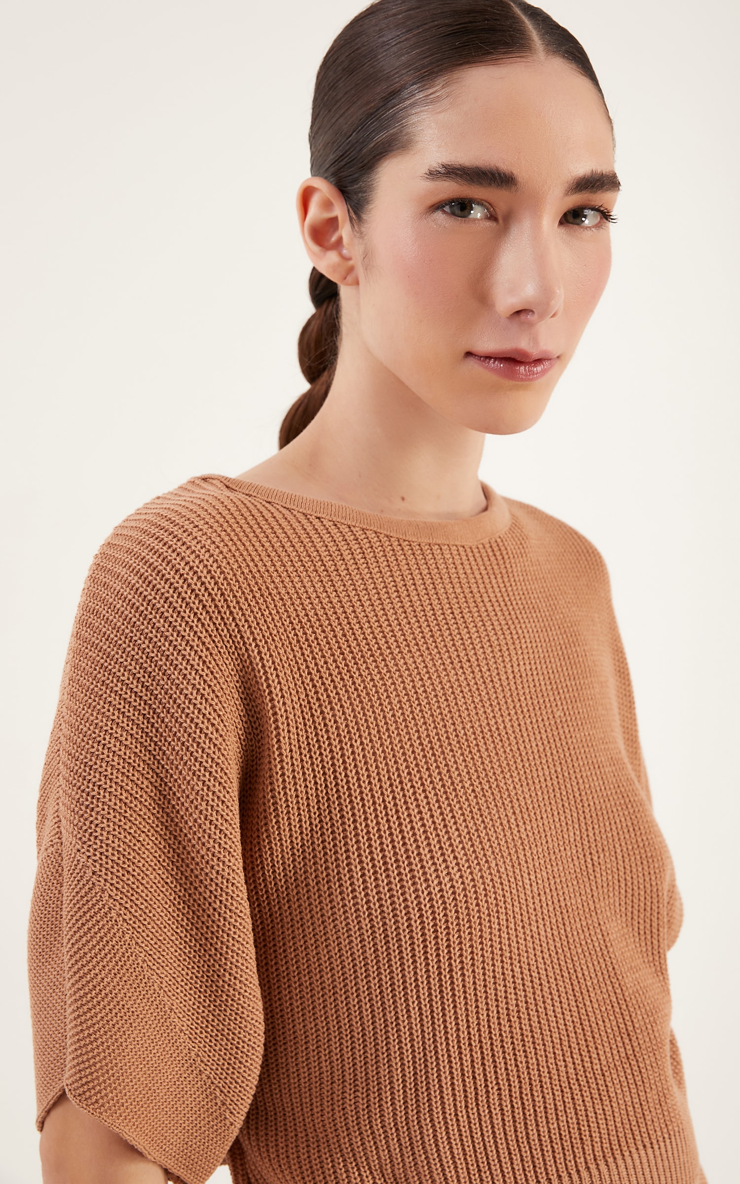 Blusa Tricot Peach Amêndoa