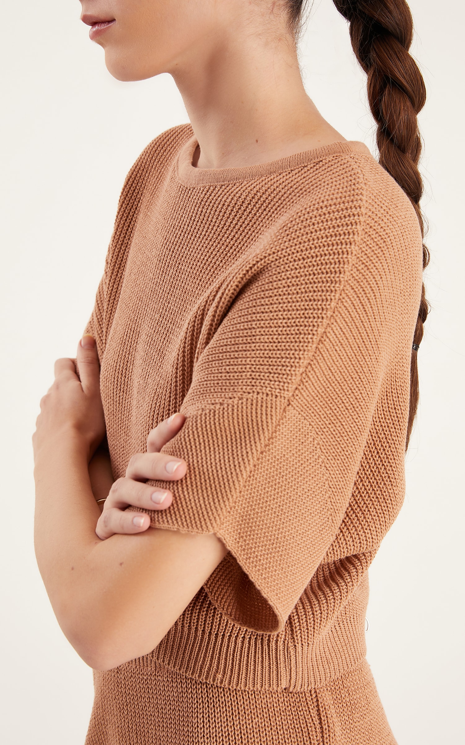 Blusa Tricot Peach Amêndoa