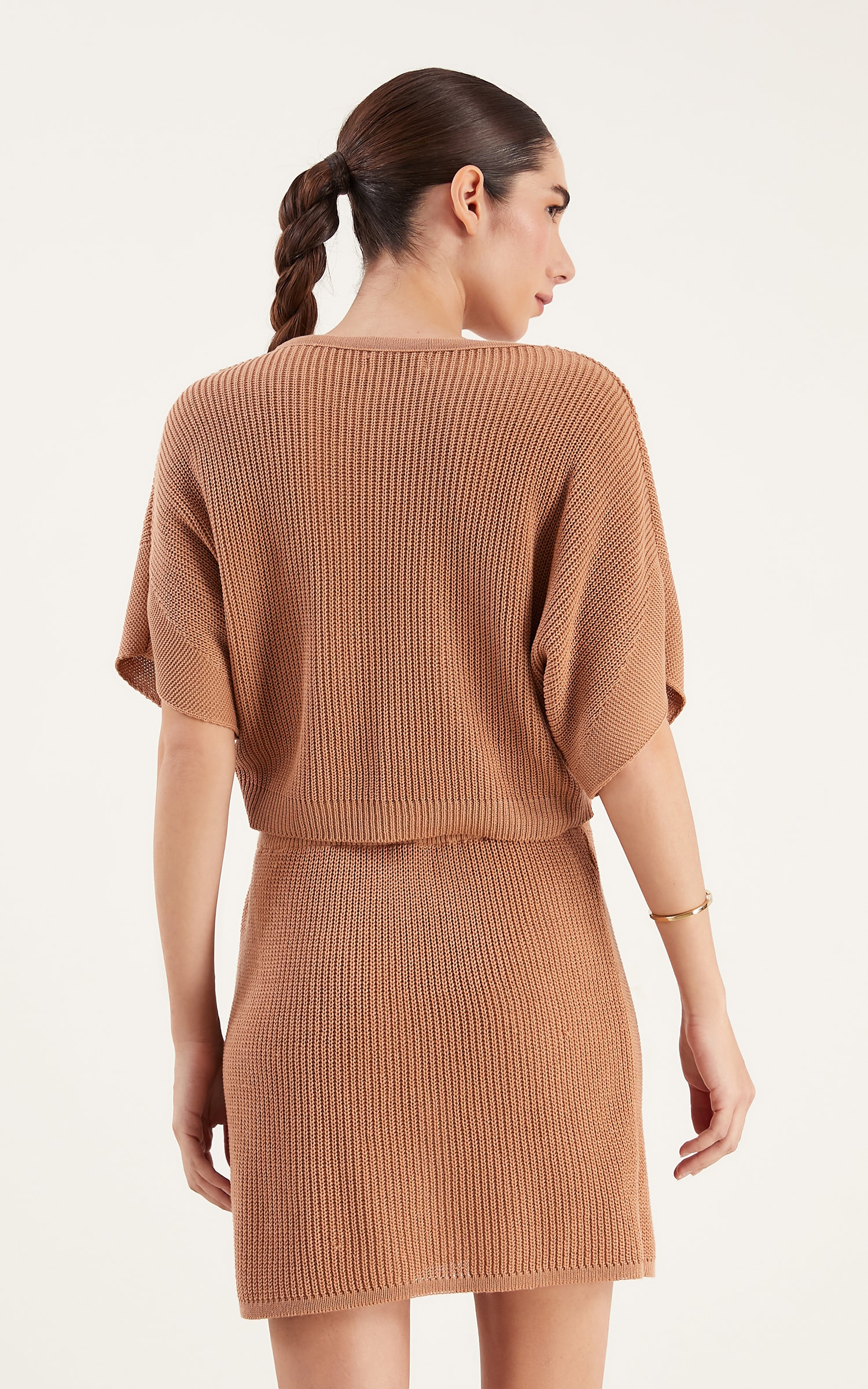 Blusa Tricot Peach Amêndoa