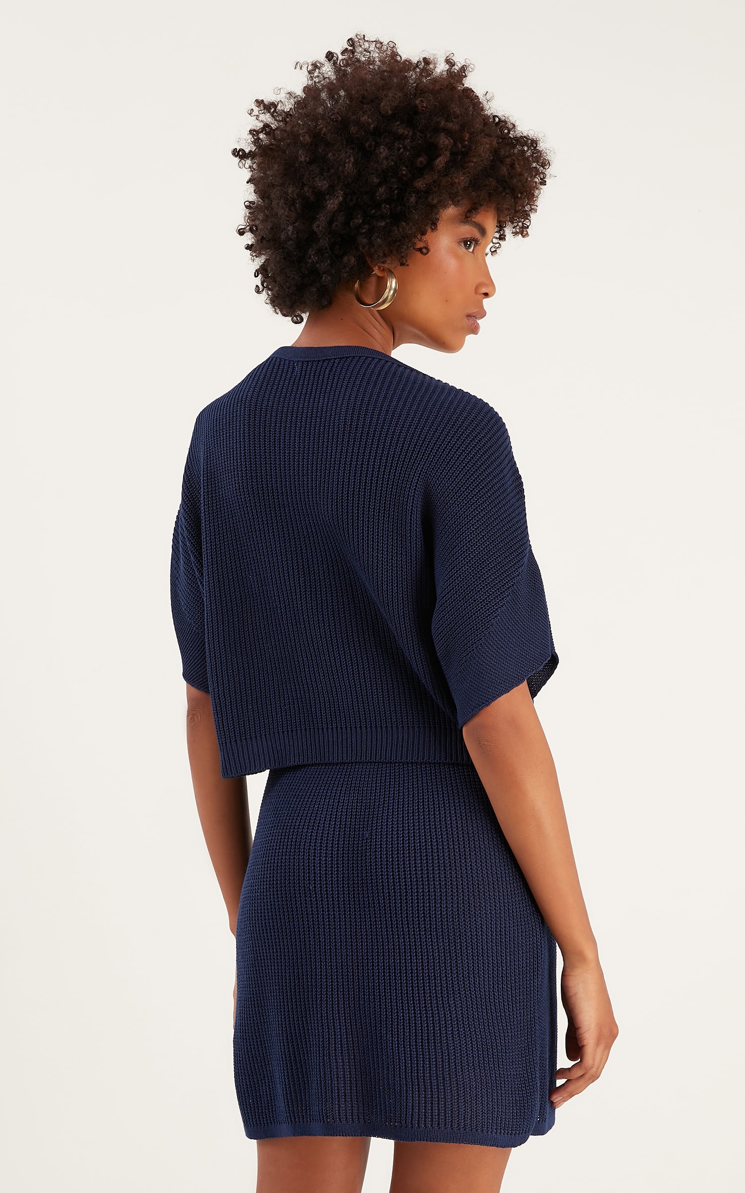 Blusa Tricot Peach Azul Denim
