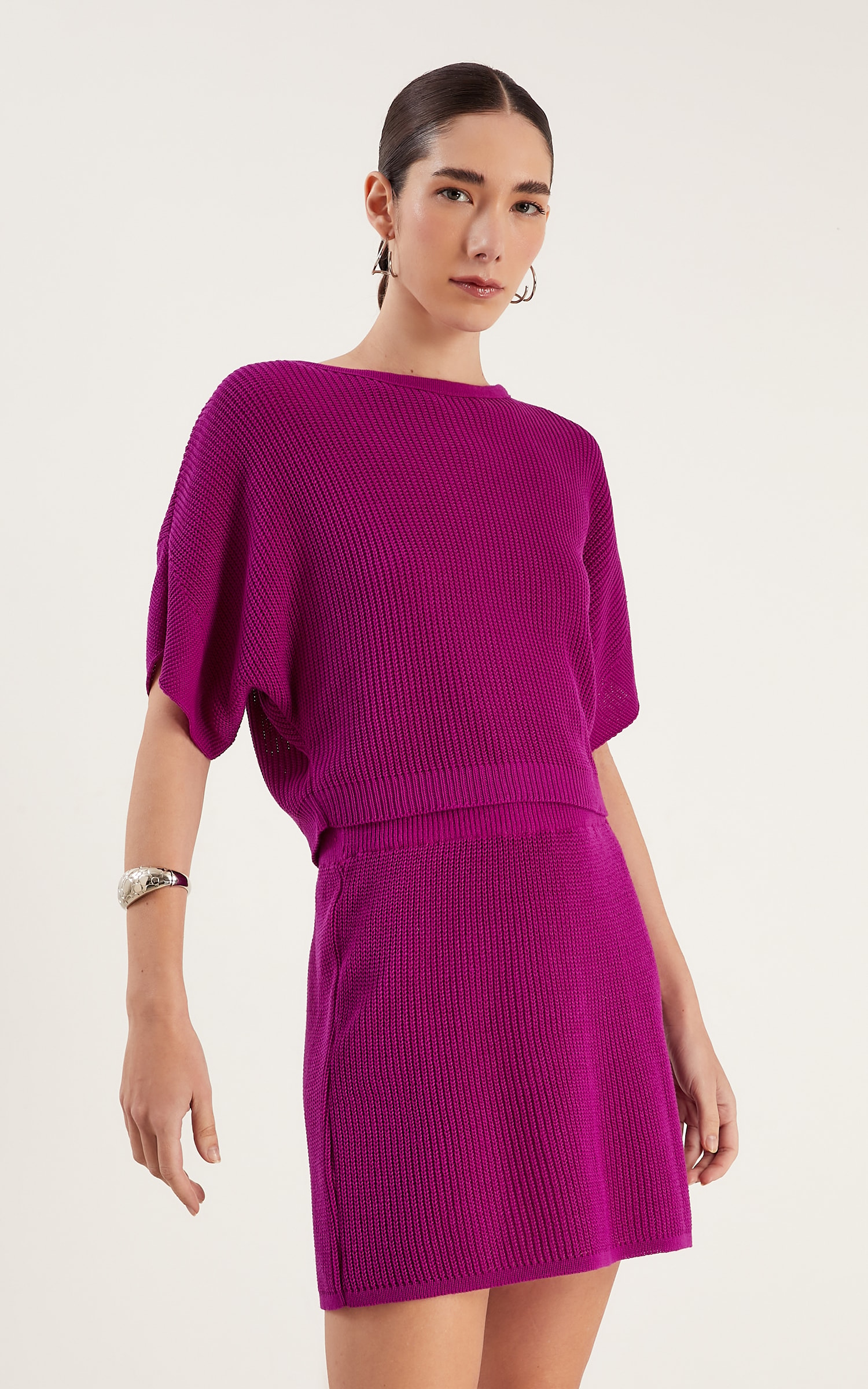 Blusa Tricot Peach Fúcsia