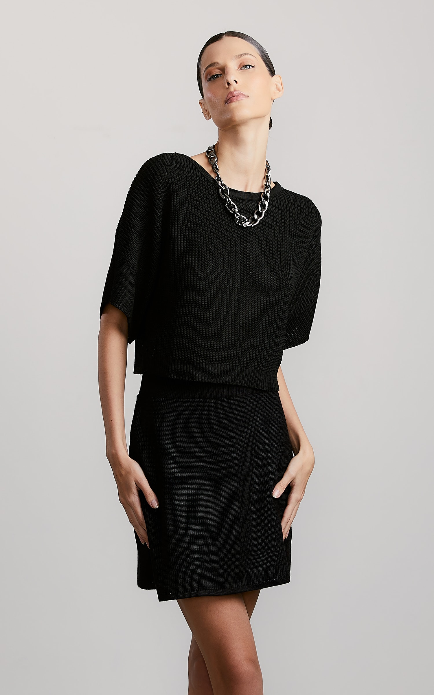 Blusa Tricot Peach Preto
