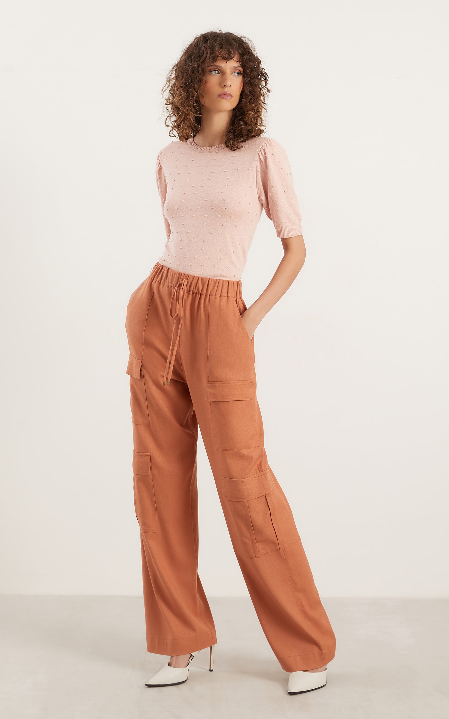 Blusa Tricot Pipoca Nude