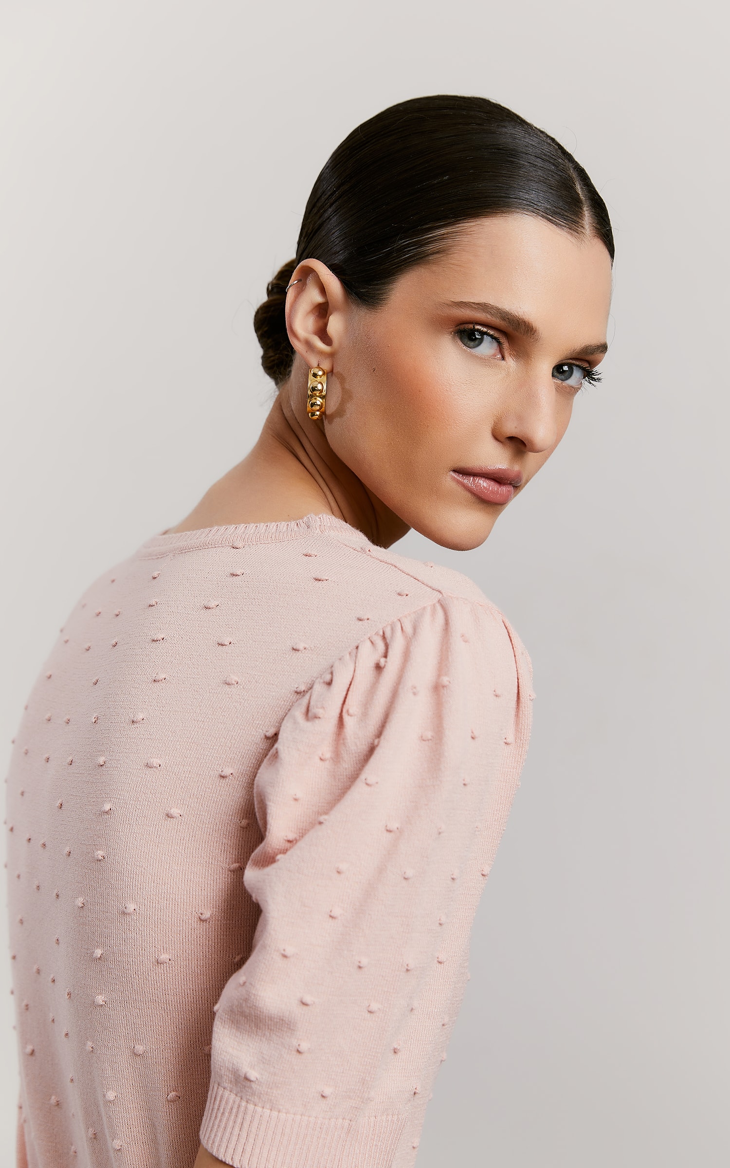 Blusa Tricot Pipoca Nude