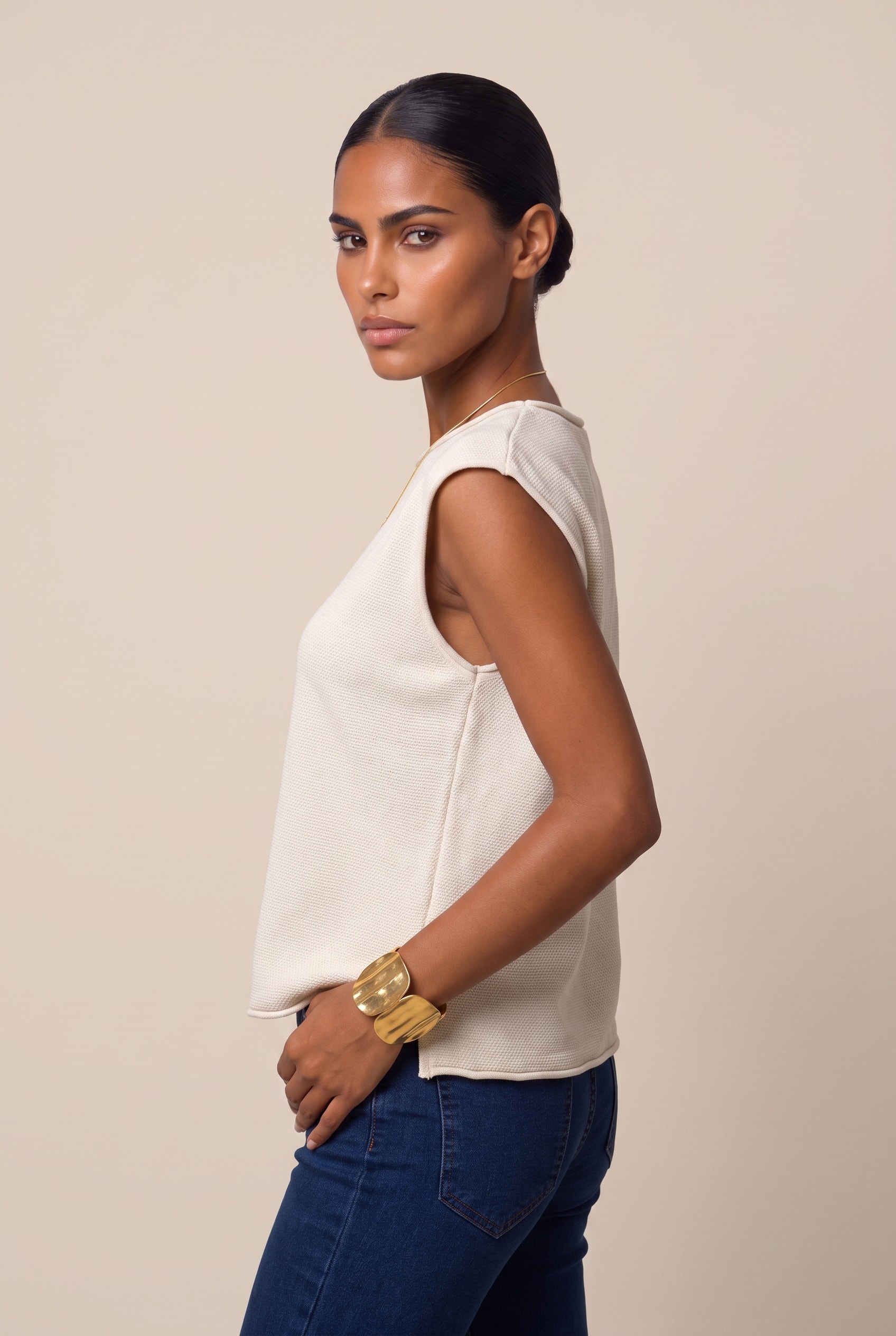 Blusa Tricot Piquet Off White