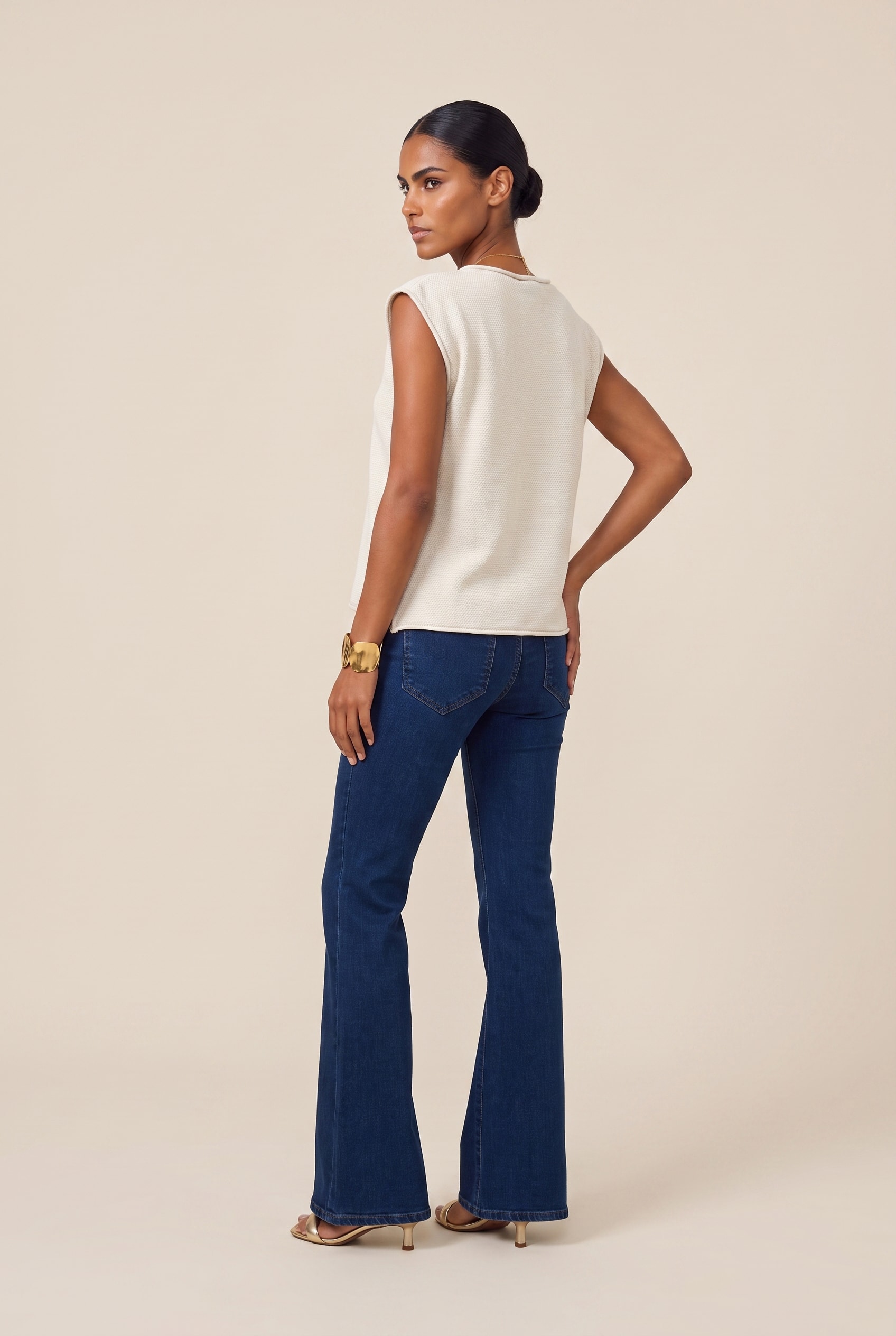 Blusa Tricot Piquet Off White