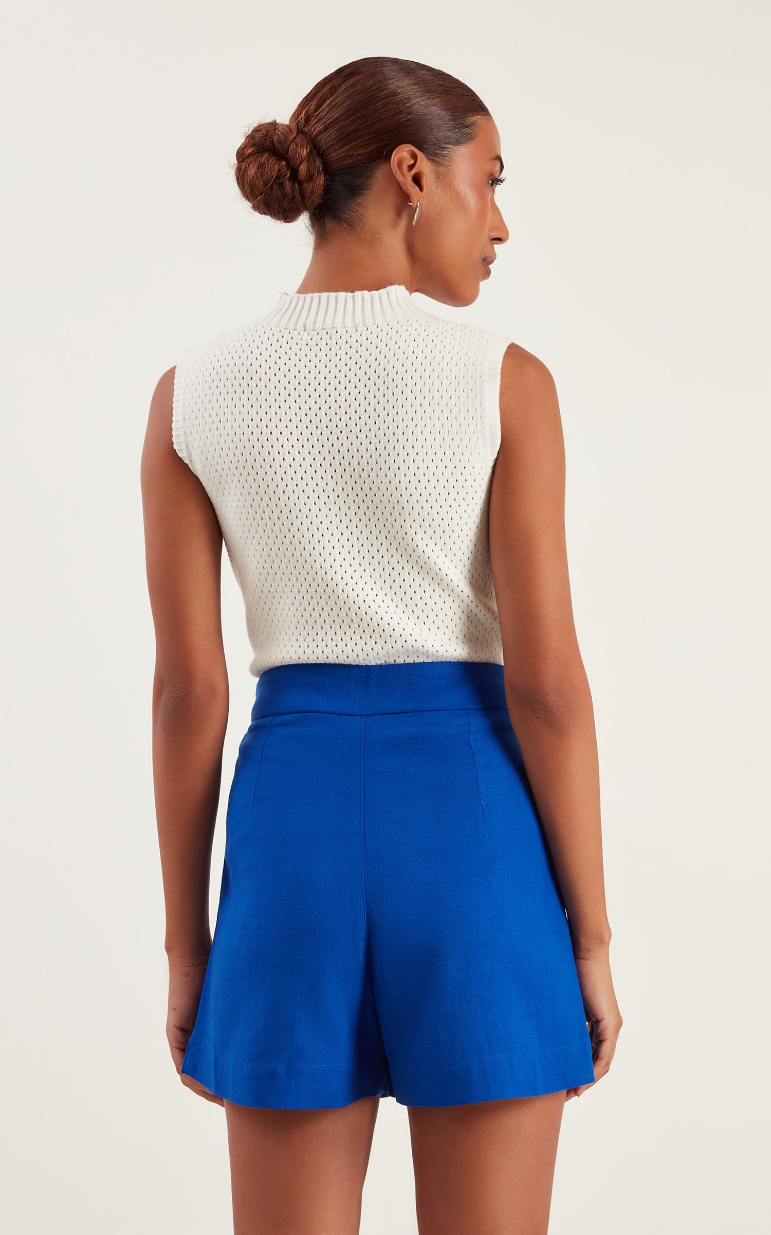 Blusa Tricot Ponto Vazado Off White