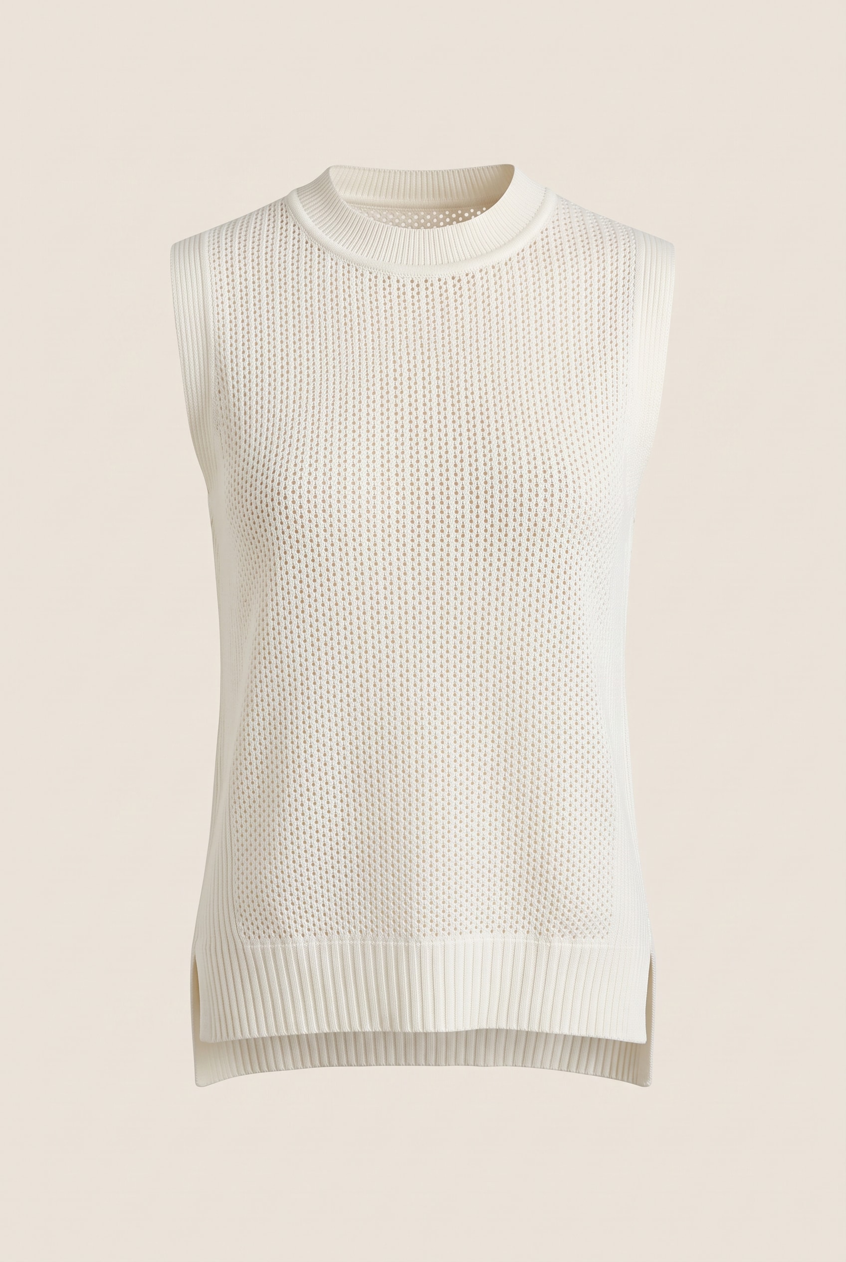 Blusa Tricot Ponto Vazado Off White