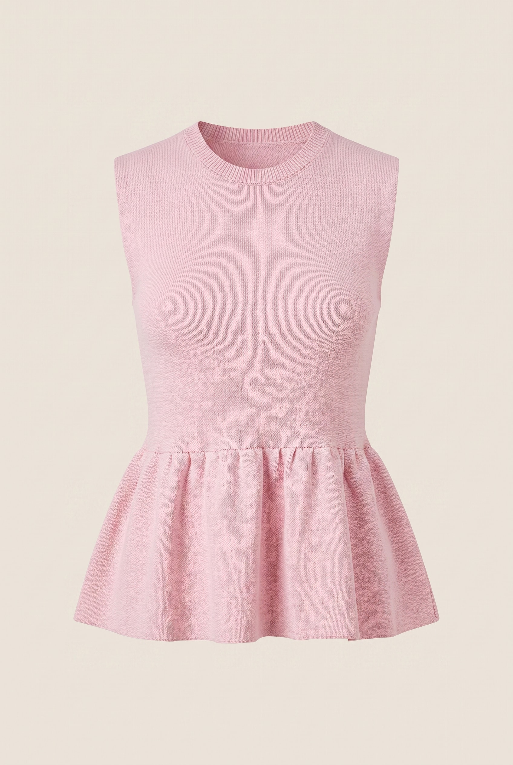 Blusa Tricot Power Peplum Baby Pink
