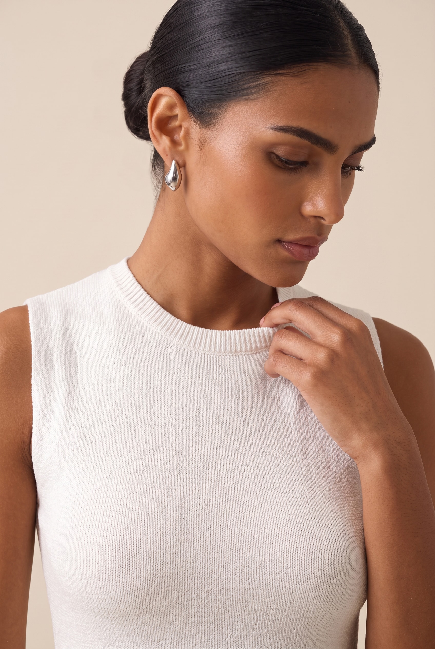Blusa Tricot Power Peplum Off White