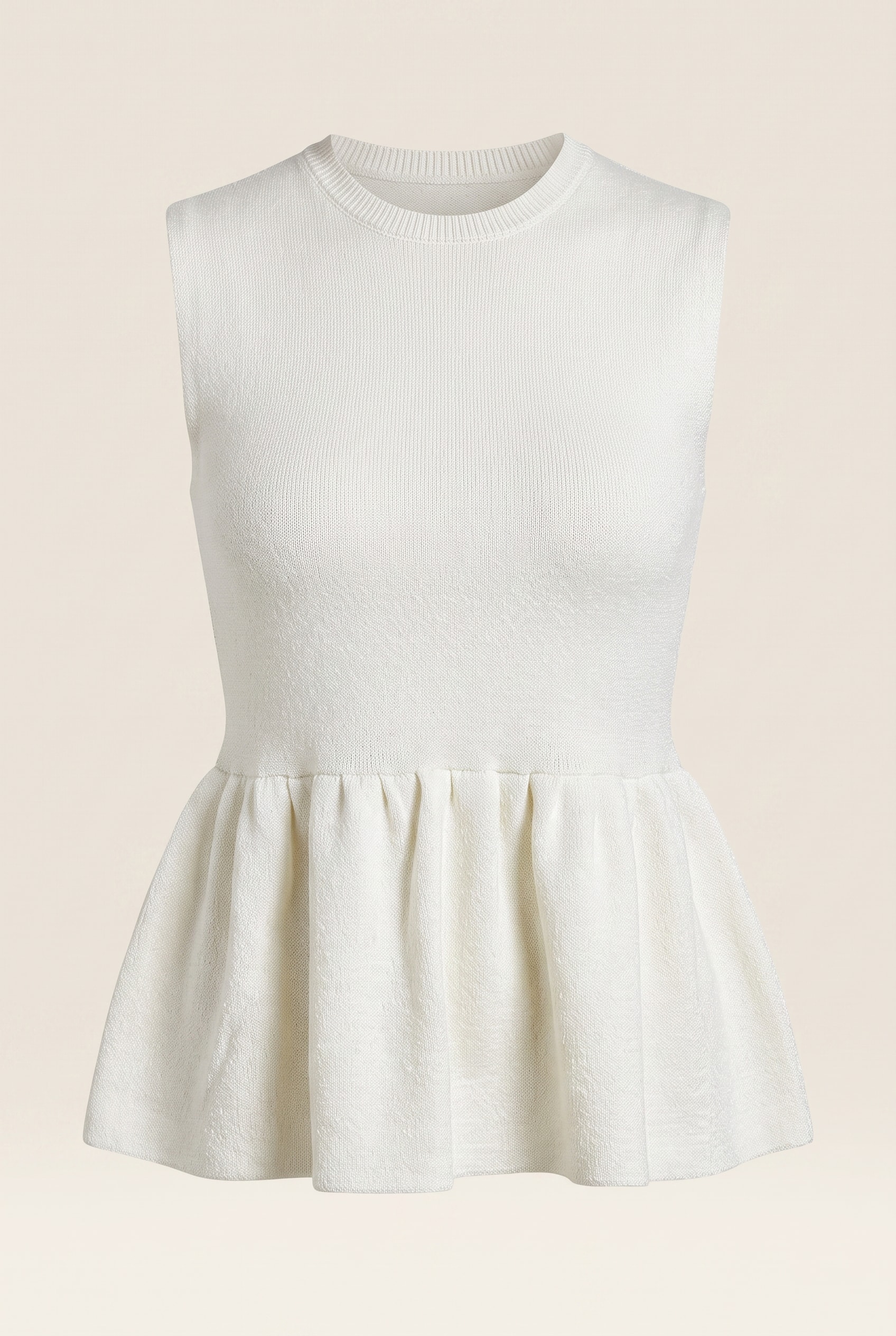 Blusa Tricot Power Peplum Off White